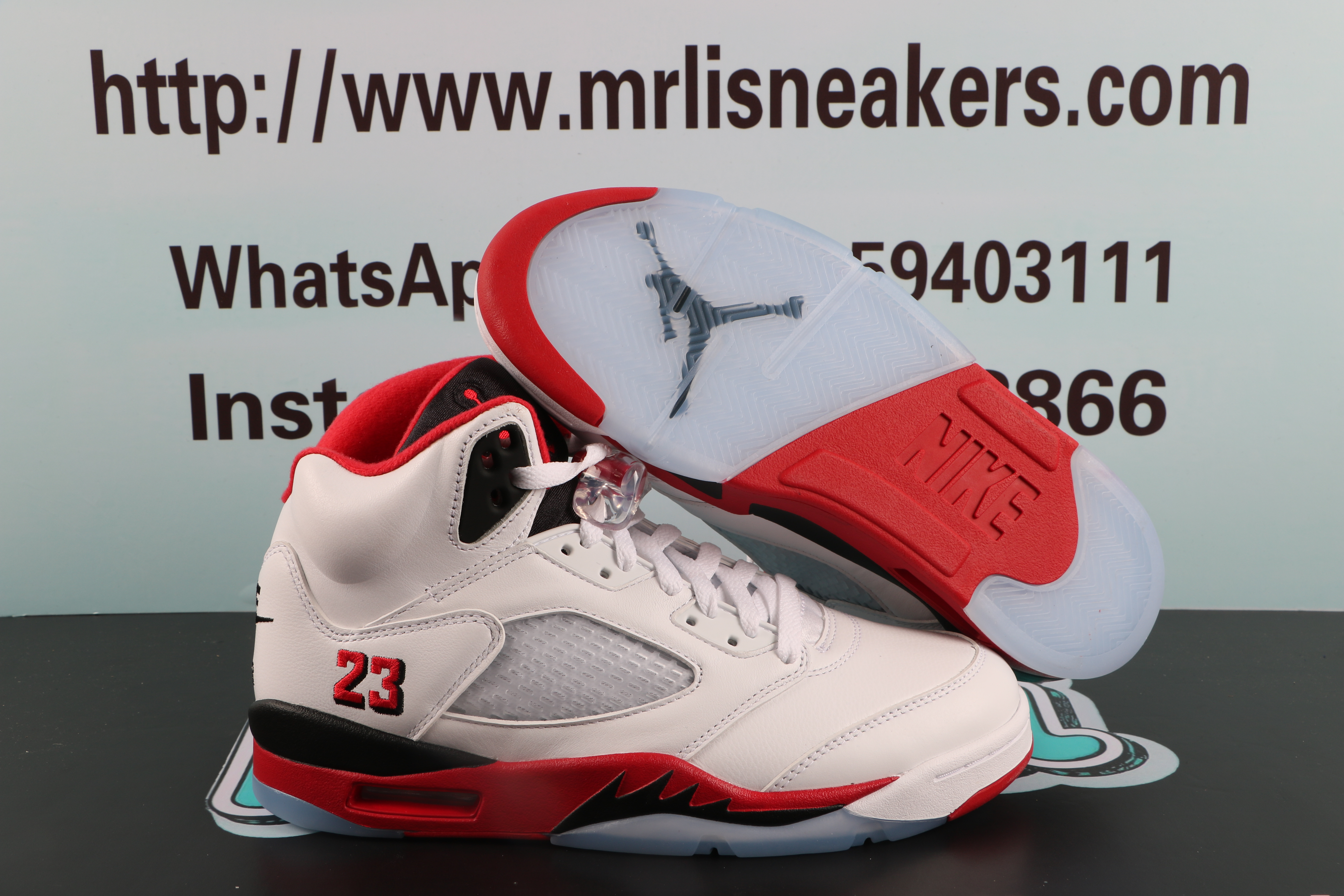 Jordan 5 Retro Fire Red Black Tongue