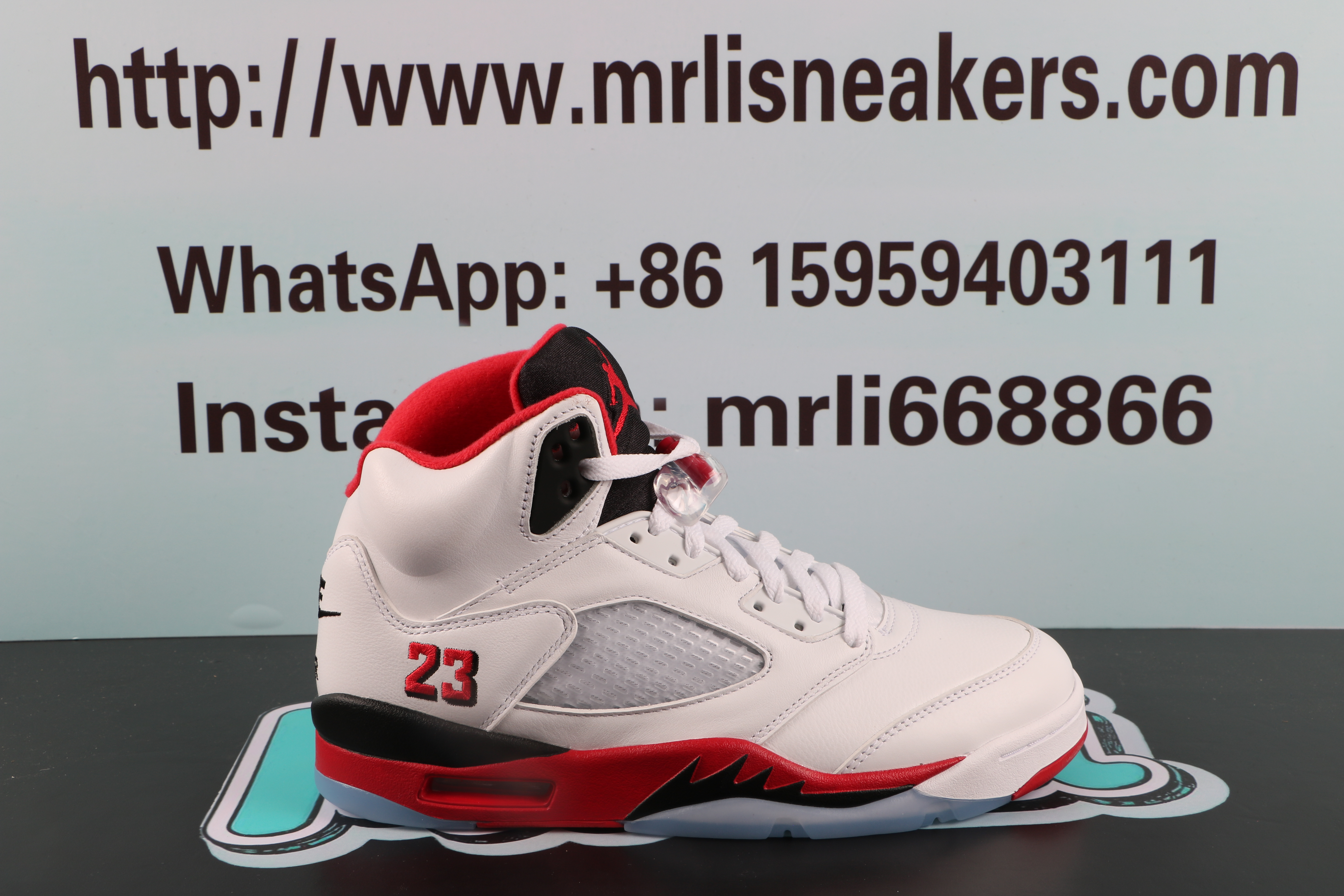 Jordan 5 Retro Fire Red Black Tongue