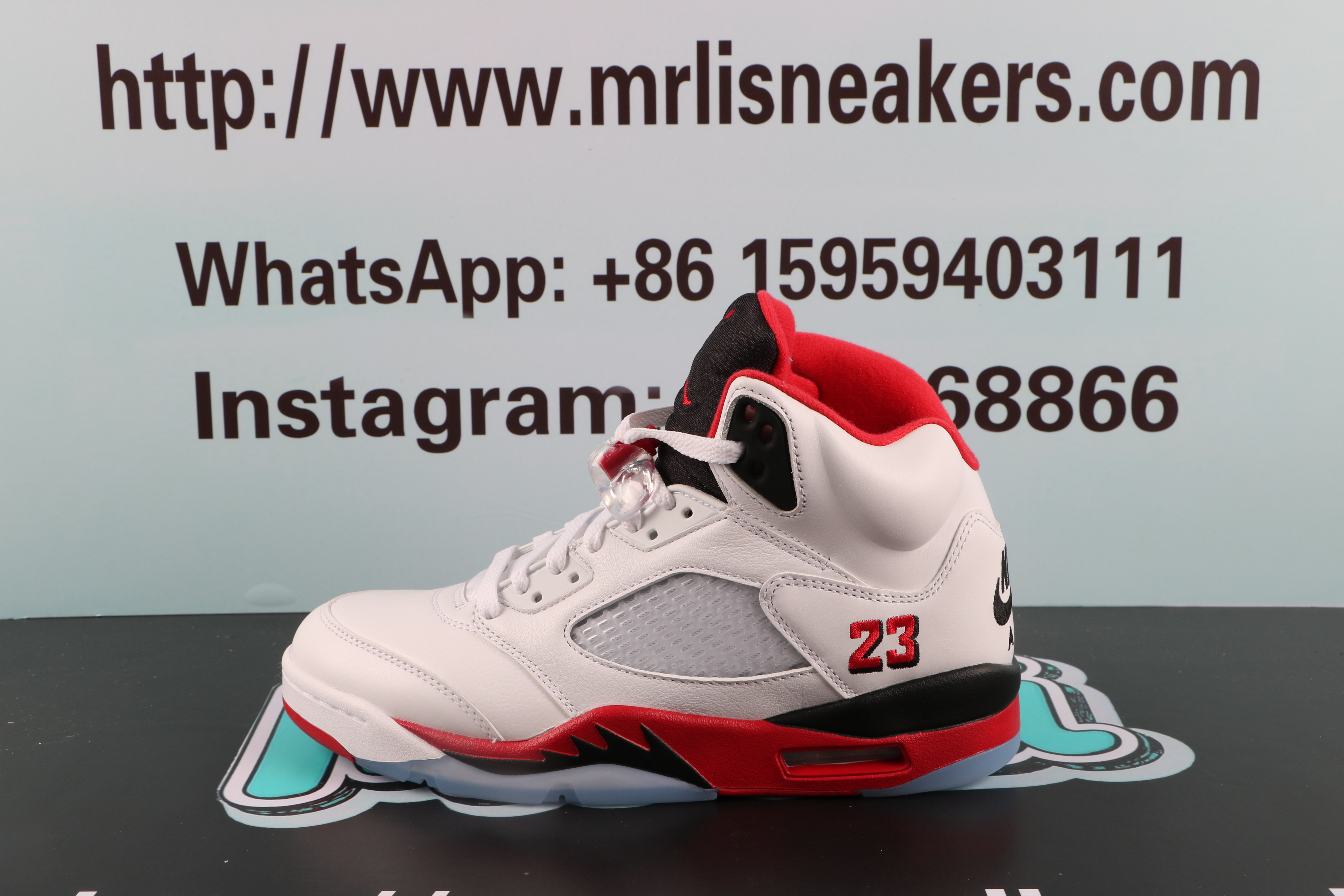 Jordan 5 Retro Fire Red Black Tongue