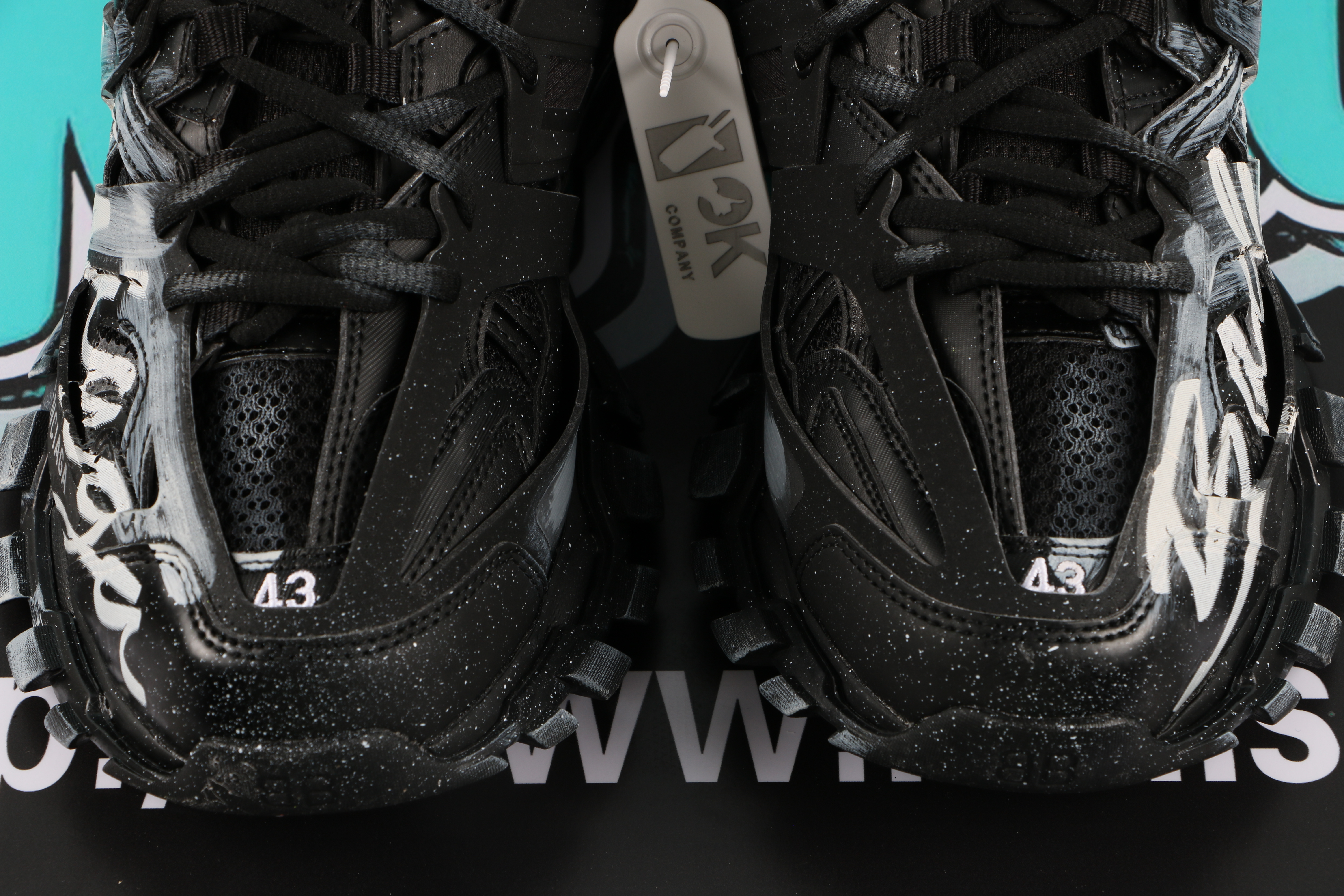 Balenciaga Track Signature Sneakers Black White