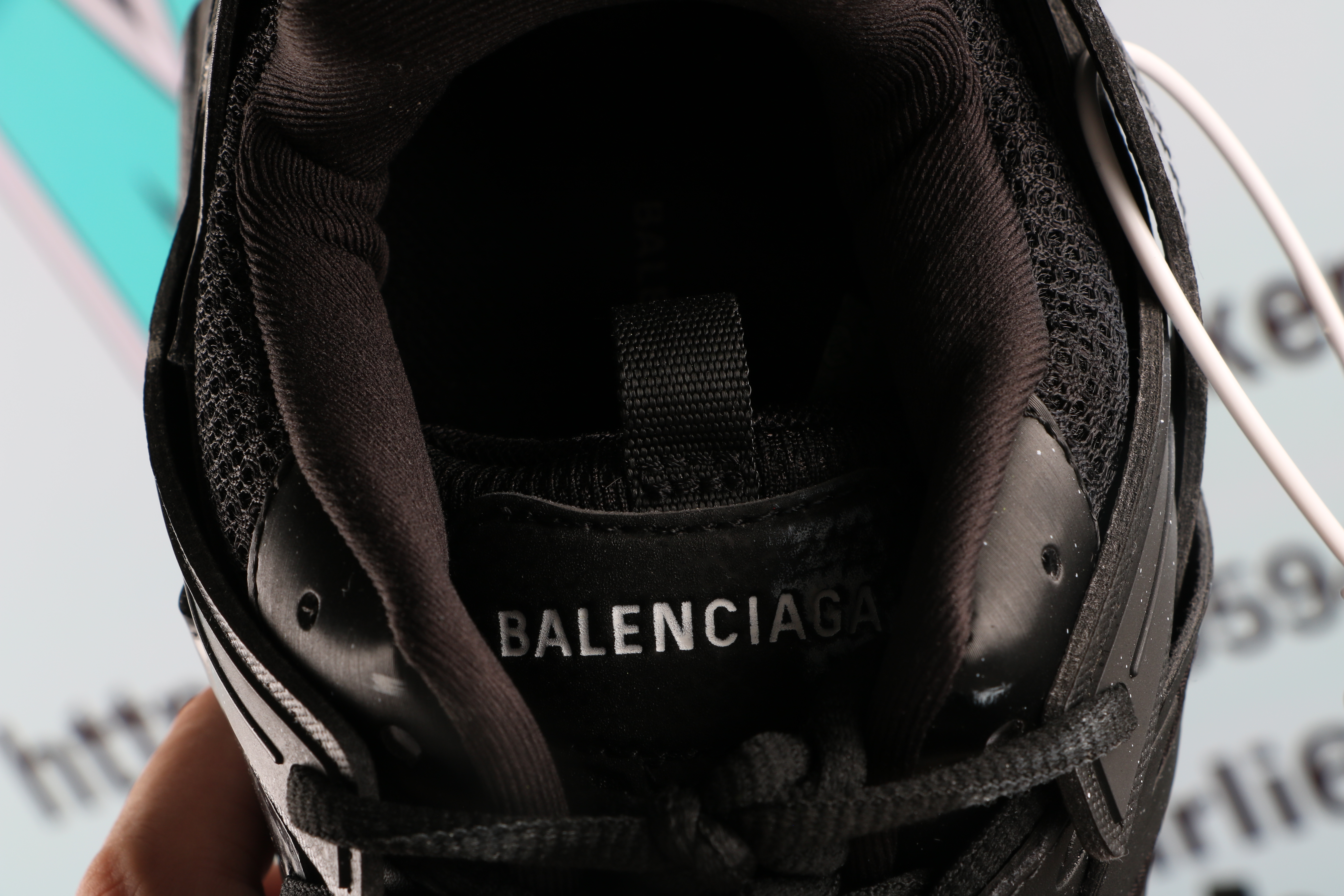 Balenciaga Track Signature Sneakers Black White