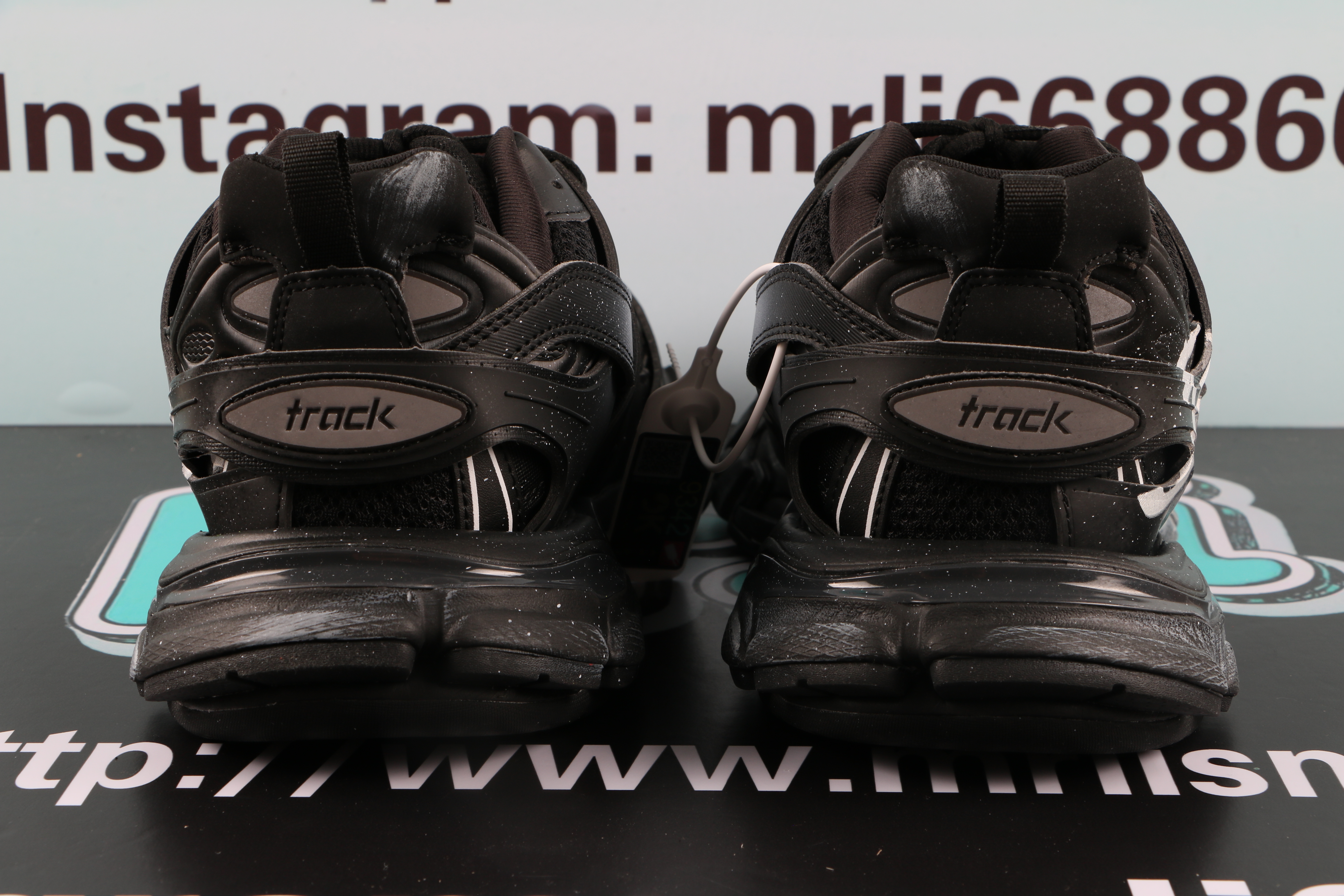 Balenciaga Track Signature Sneakers Black White