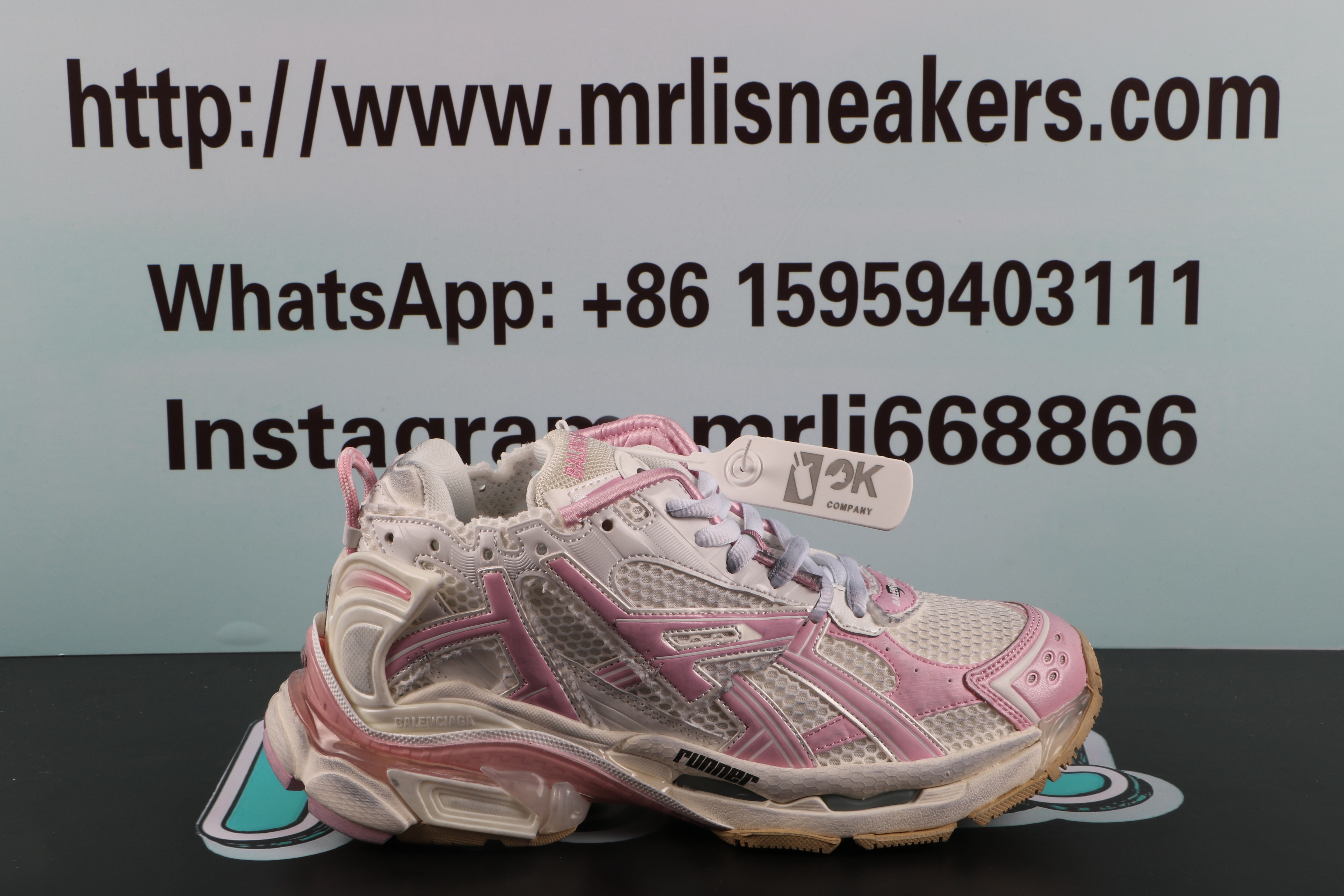 Balenciaga Runner Pink White