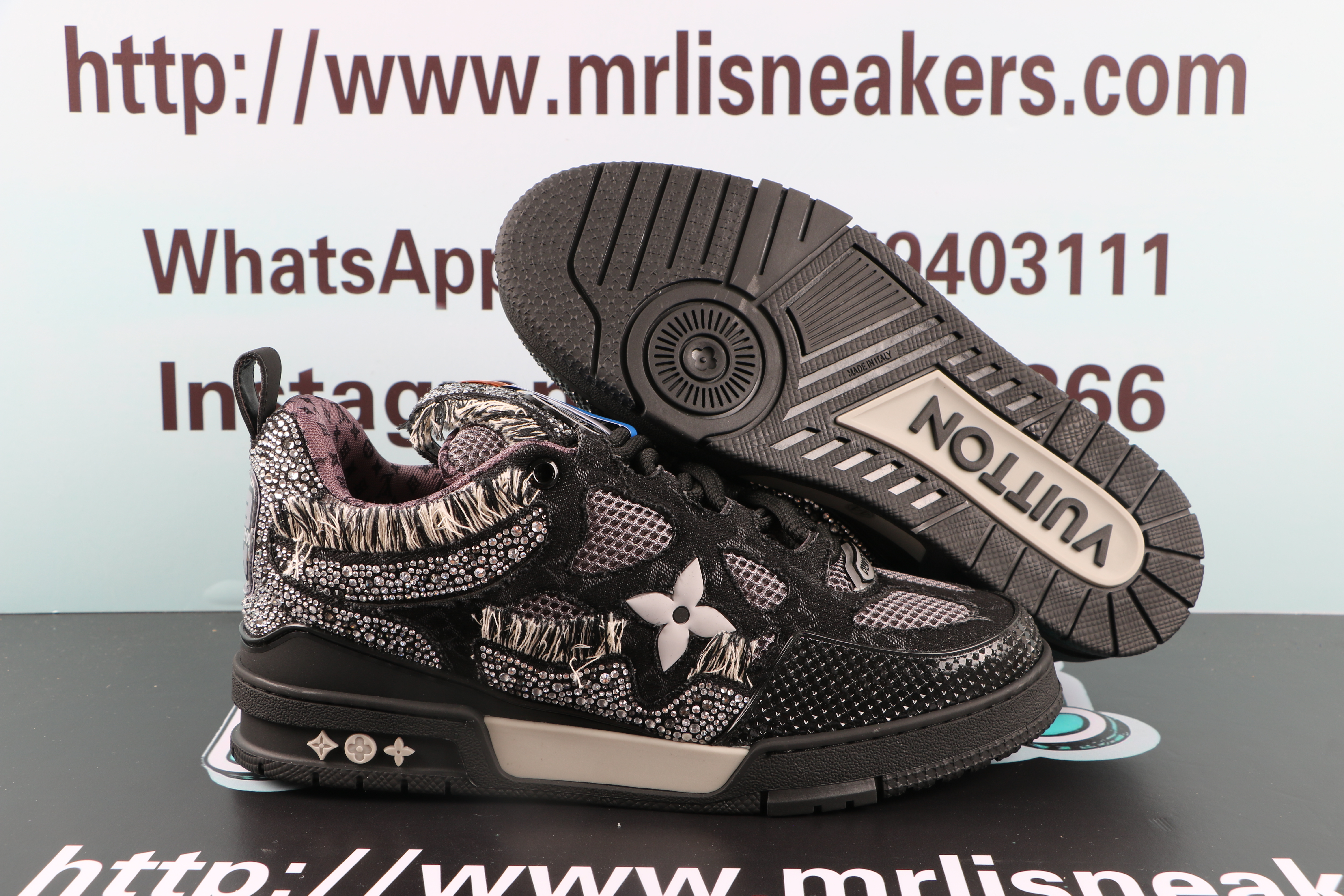 Louis Vuitton Skate Trainer Black Swarovski Monogran