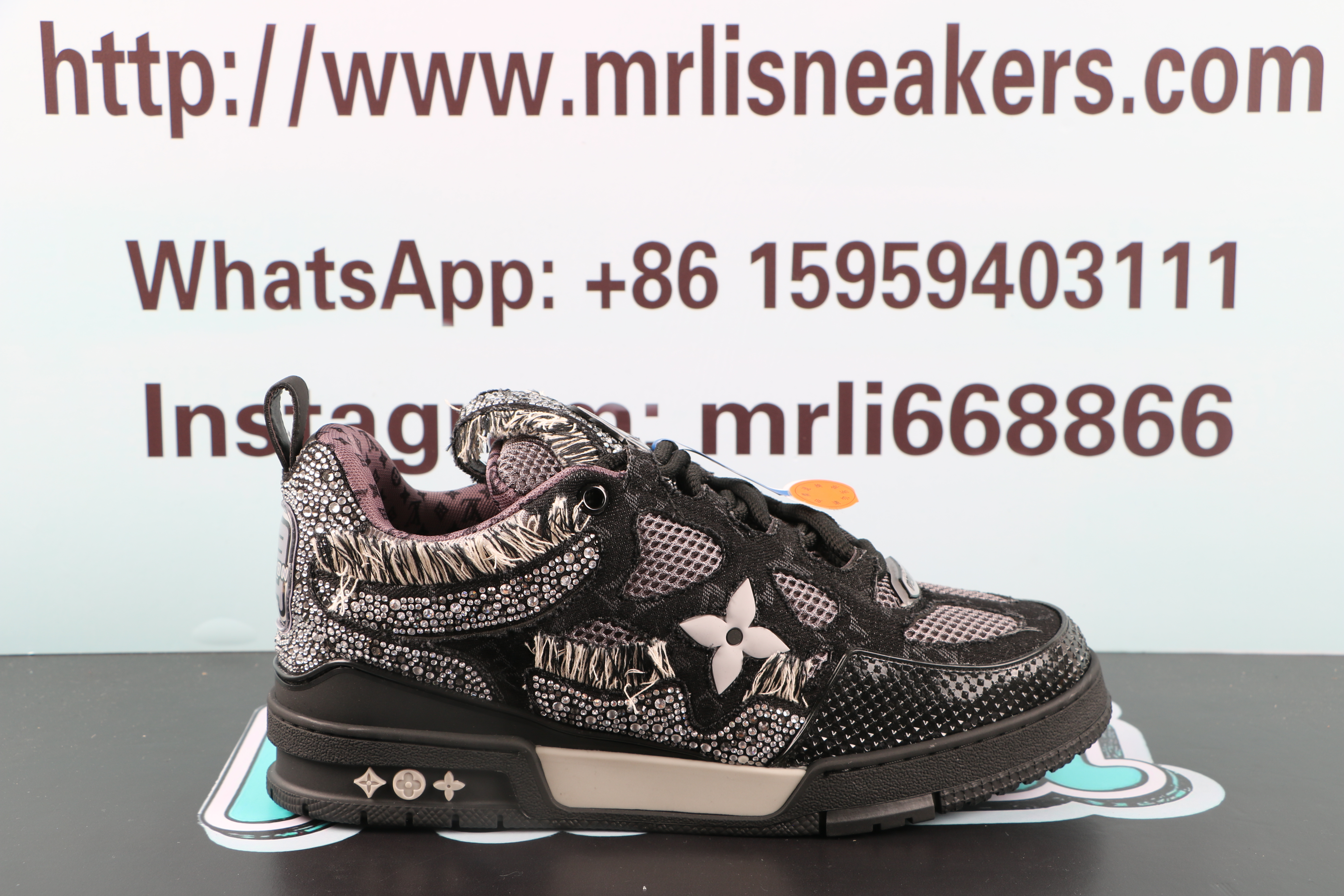 Louis Vuitton Skate Trainer Black Swarovski Monogran