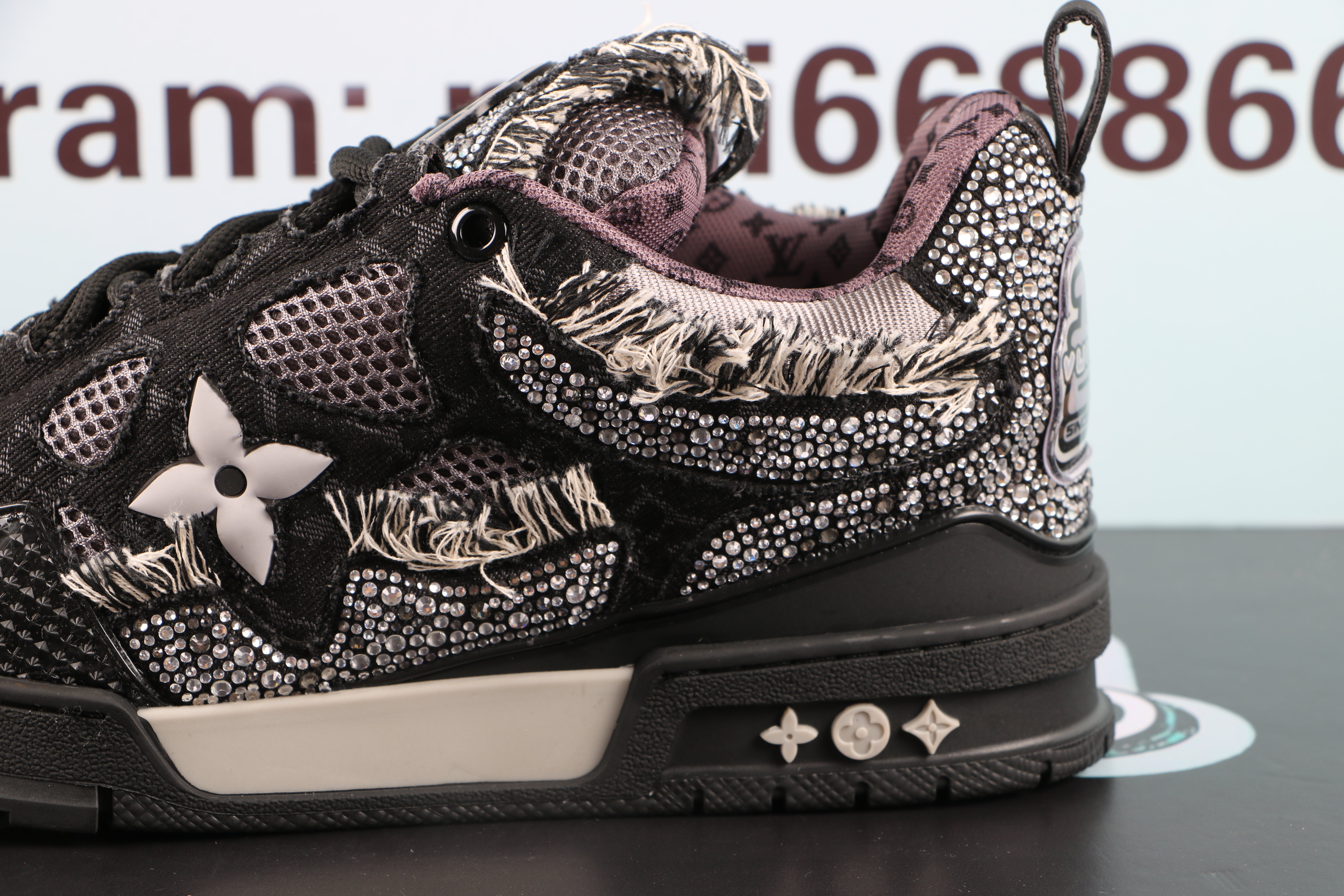 Louis Vuitton Skate Trainer Black Swarovski Monogran