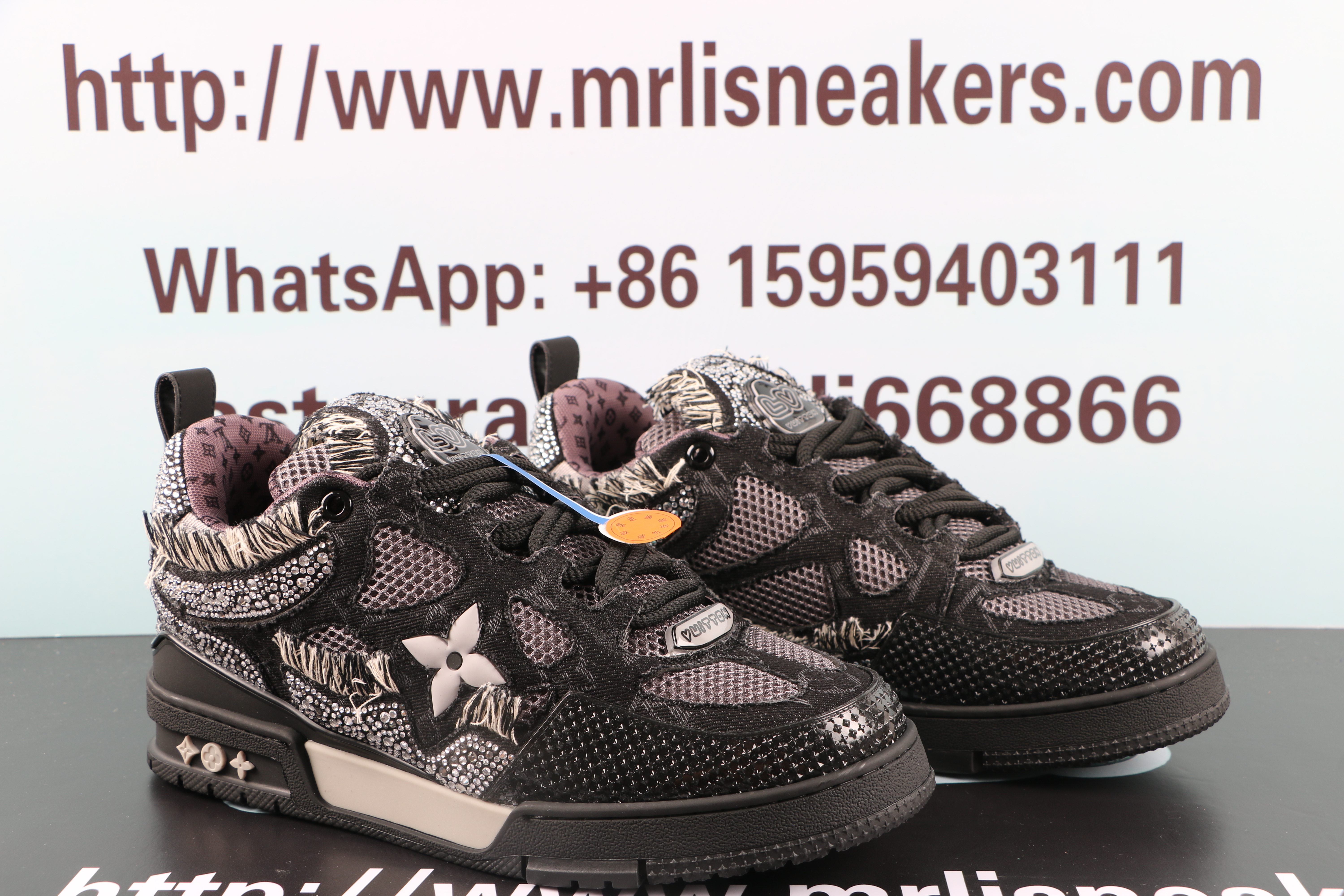 Louis Vuitton Skate Trainer Black Swarovski Monogran