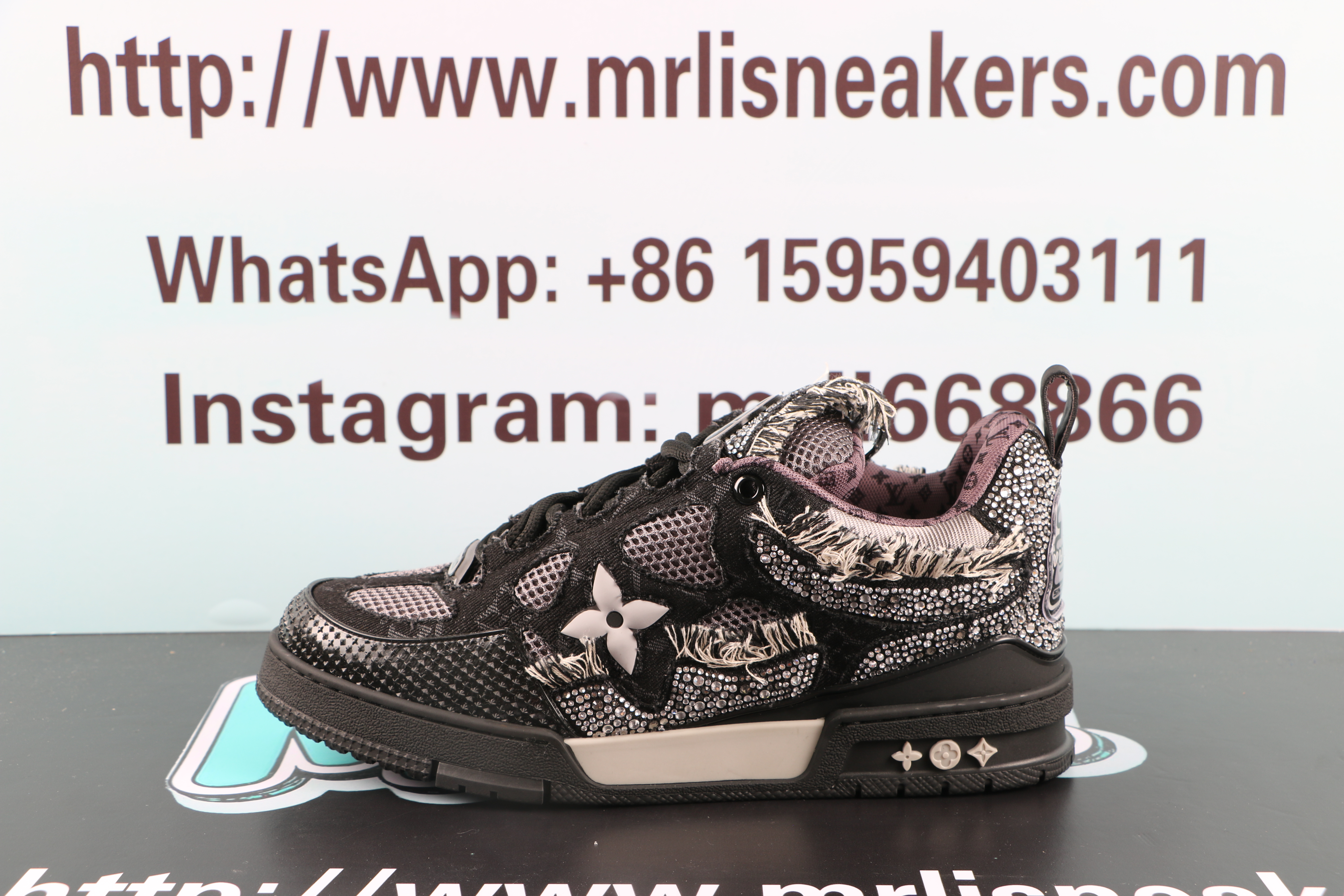 Louis Vuitton Skate Trainer Black Swarovski Monogran