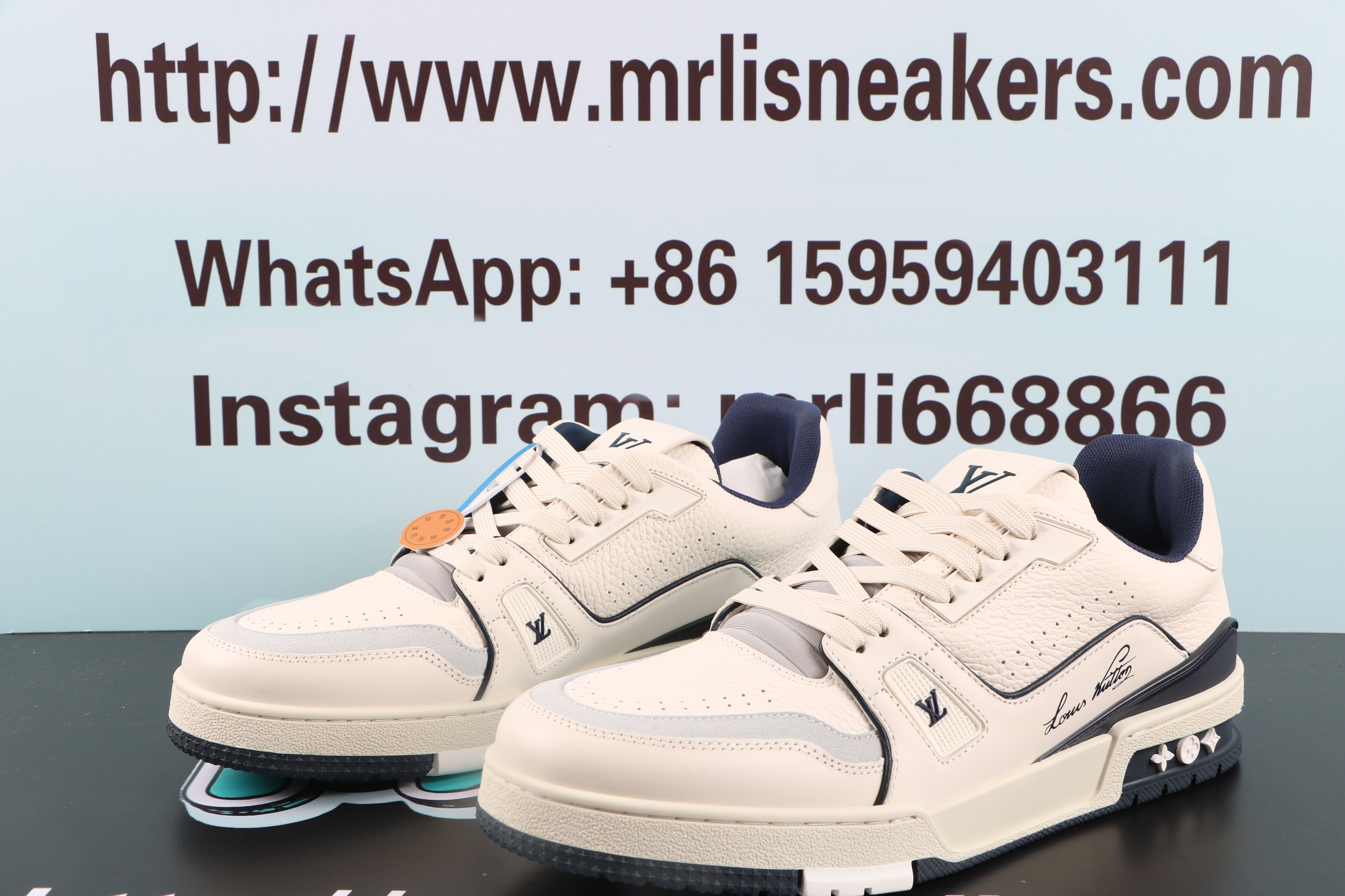Louis Vuitton LV Trainer #54 Signature White Marine