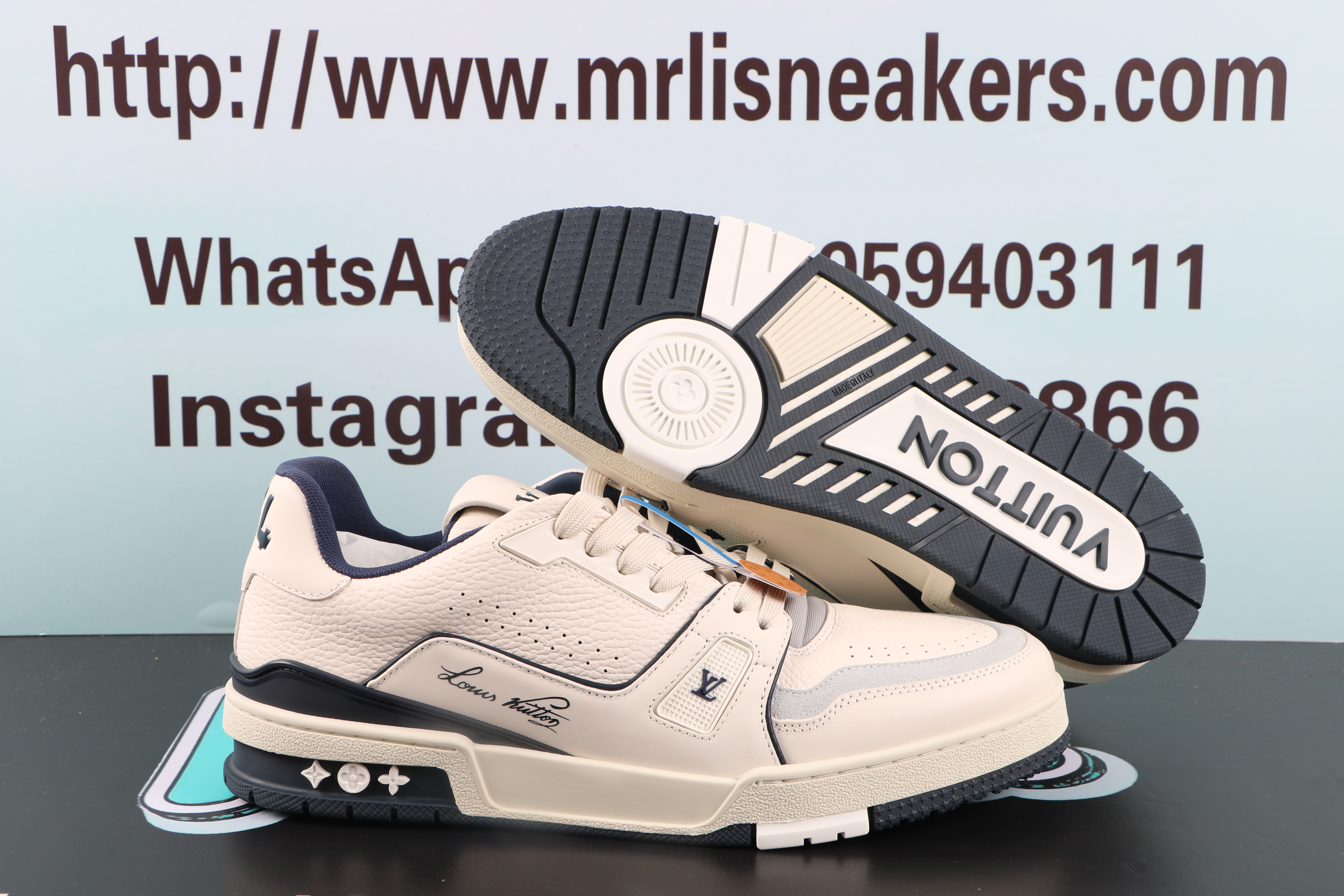 Louis Vuitton LV Trainer #54 Signature White Marine