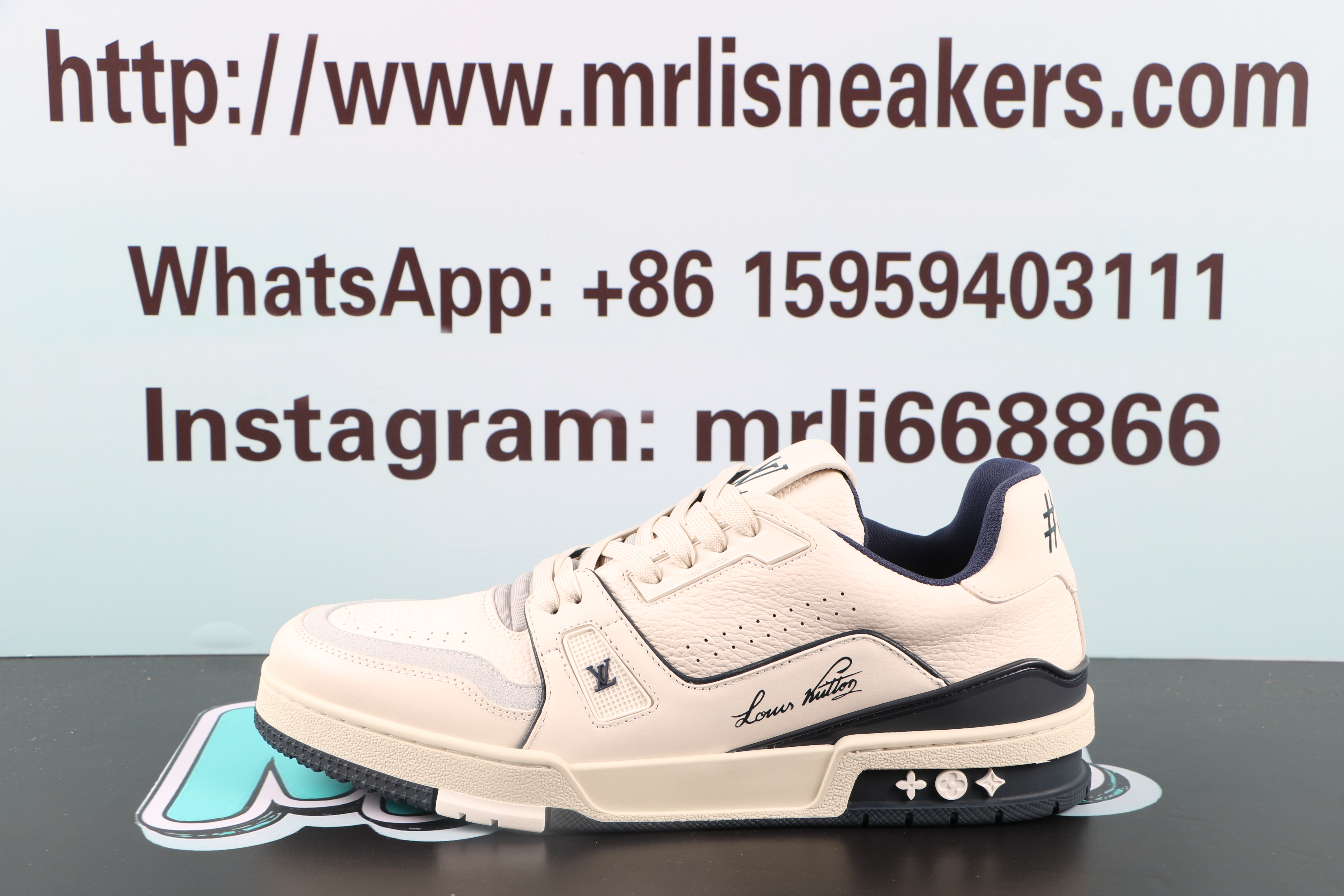 Louis Vuitton LV Trainer #54 Signature White Marine