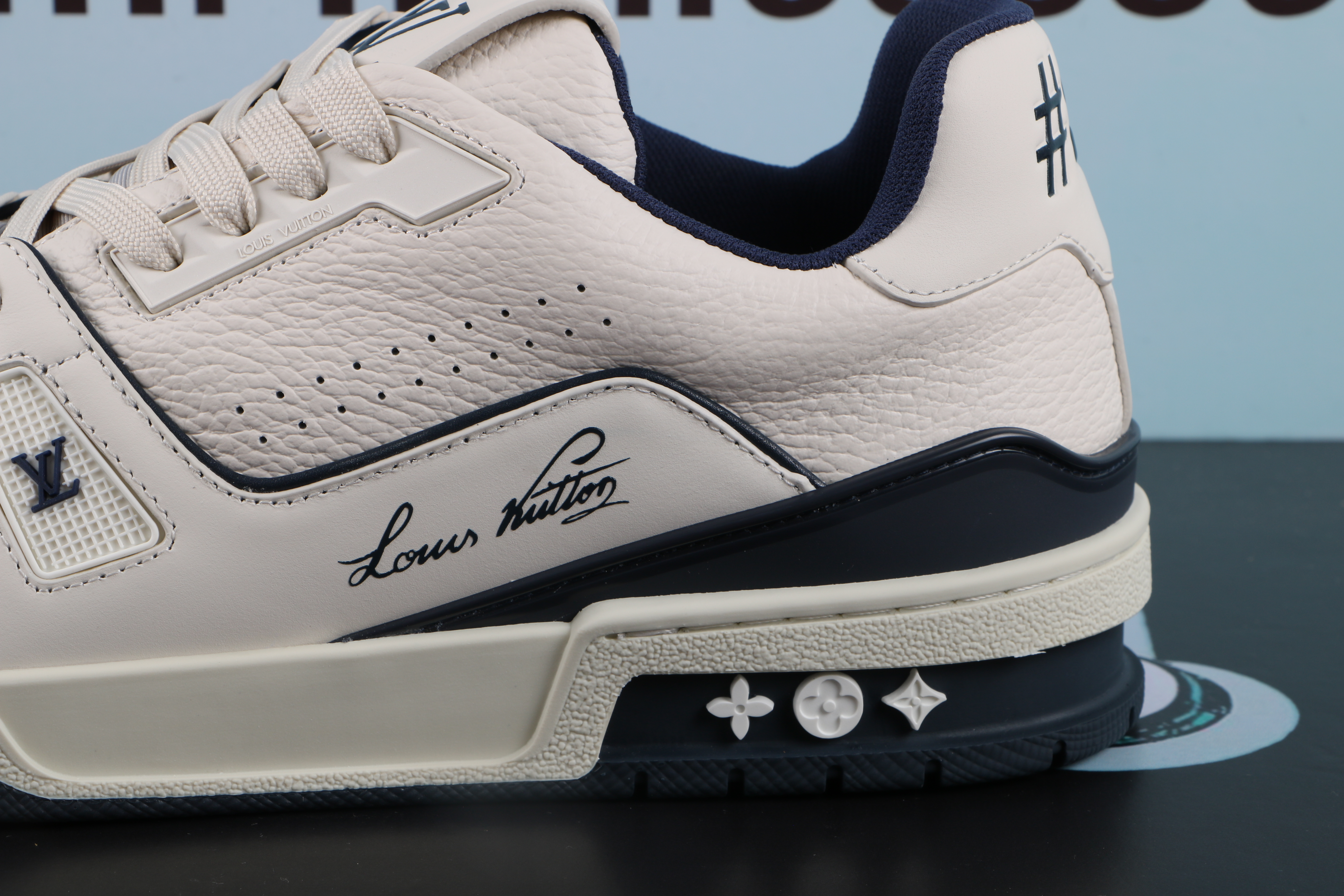 Louis Vuitton LV Trainer #54 Signature White Marine