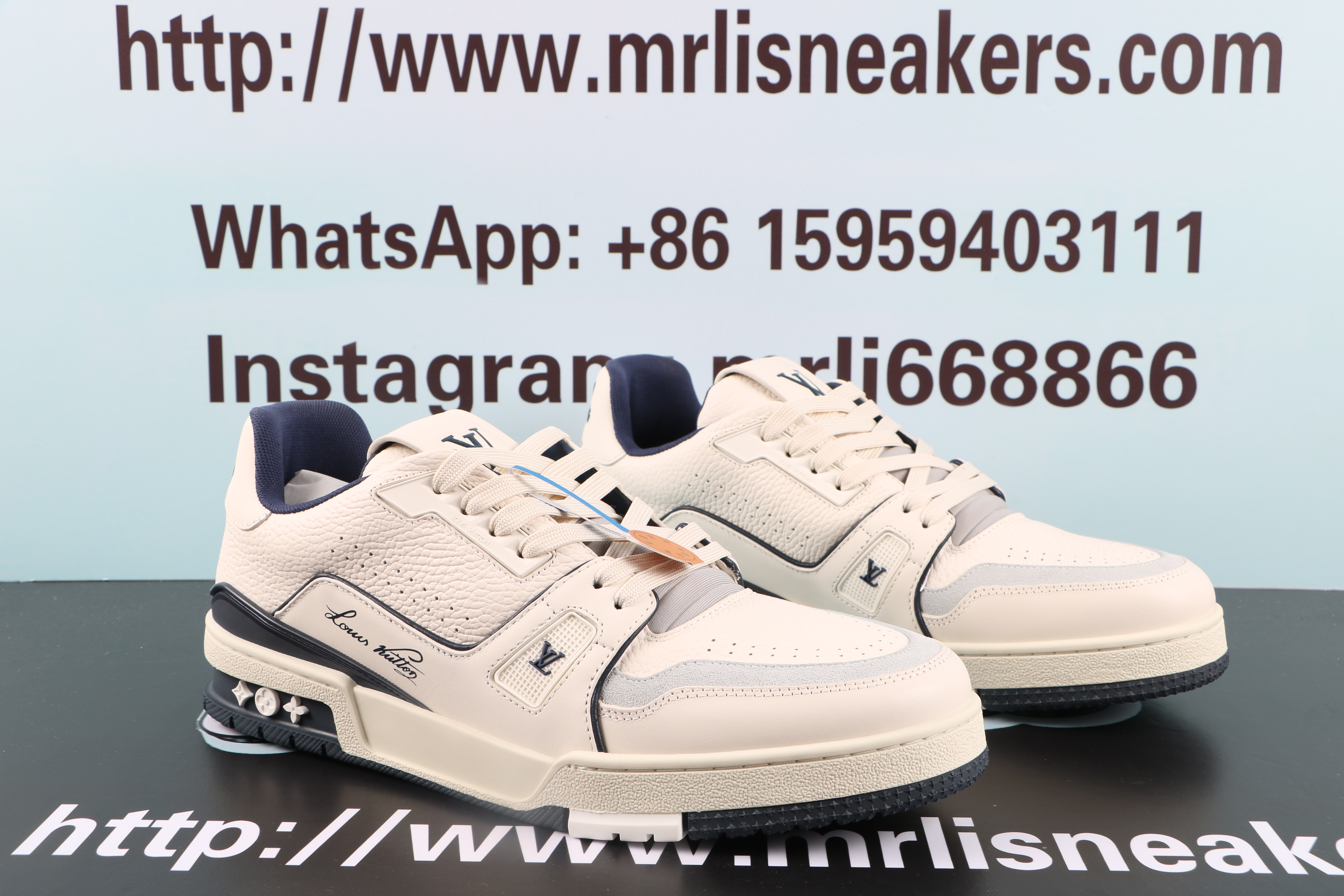 Louis Vuitton LV Trainer #54 Signature White Marine