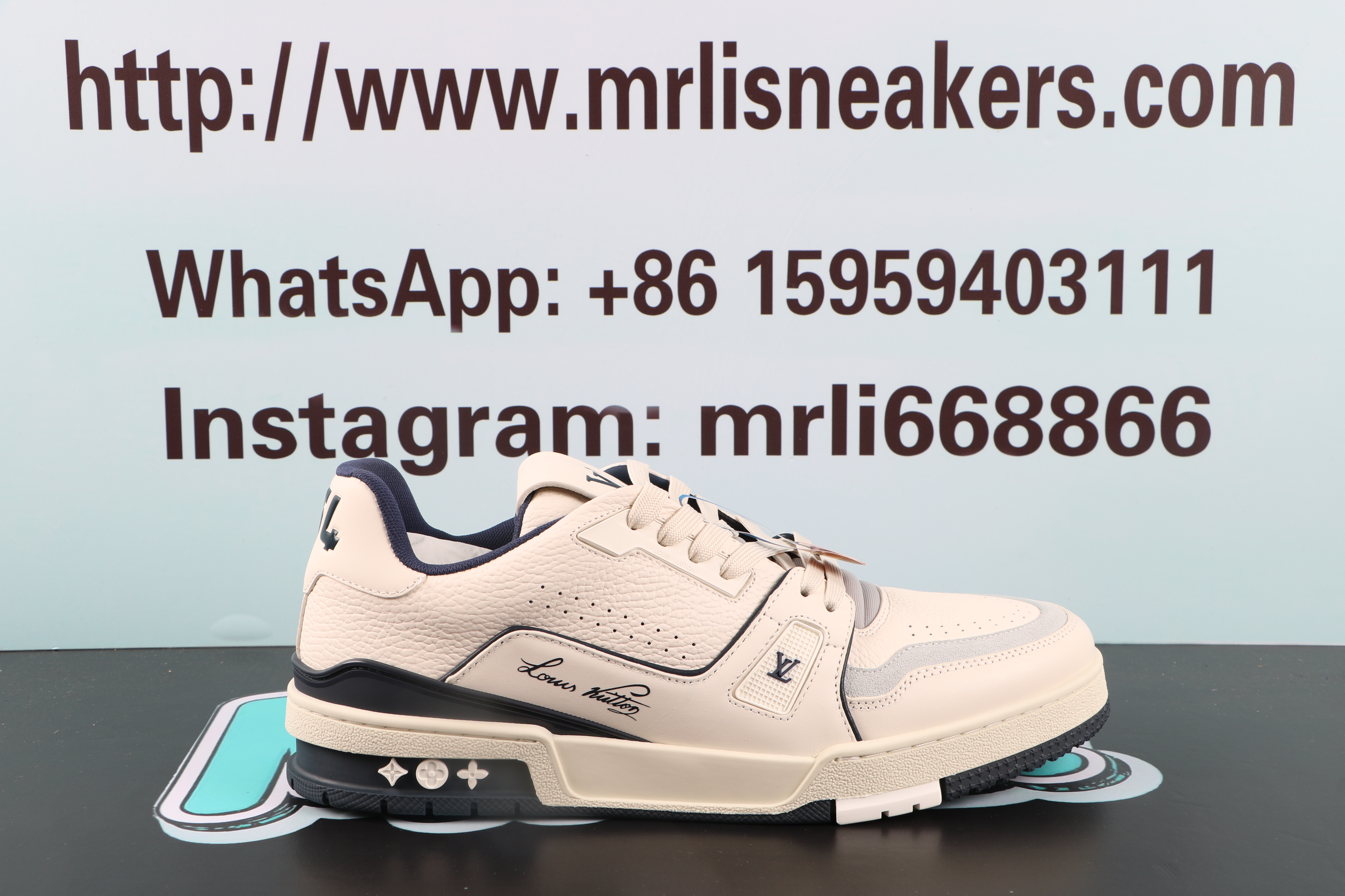 Louis Vuitton LV Trainer #54 Signature White Marine