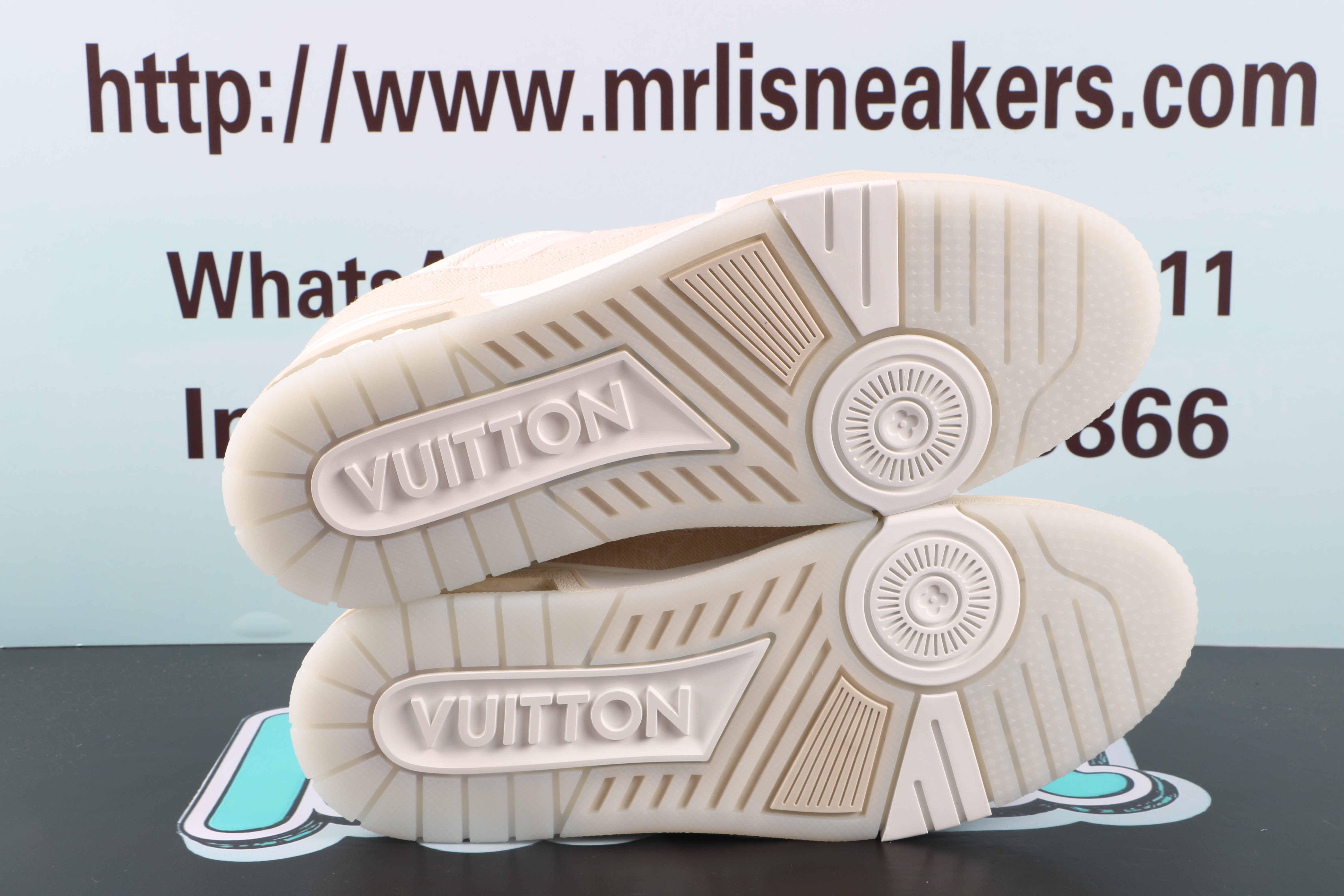Louis Vuitton LV Trainer Beige Monogram Demin $ 159.00