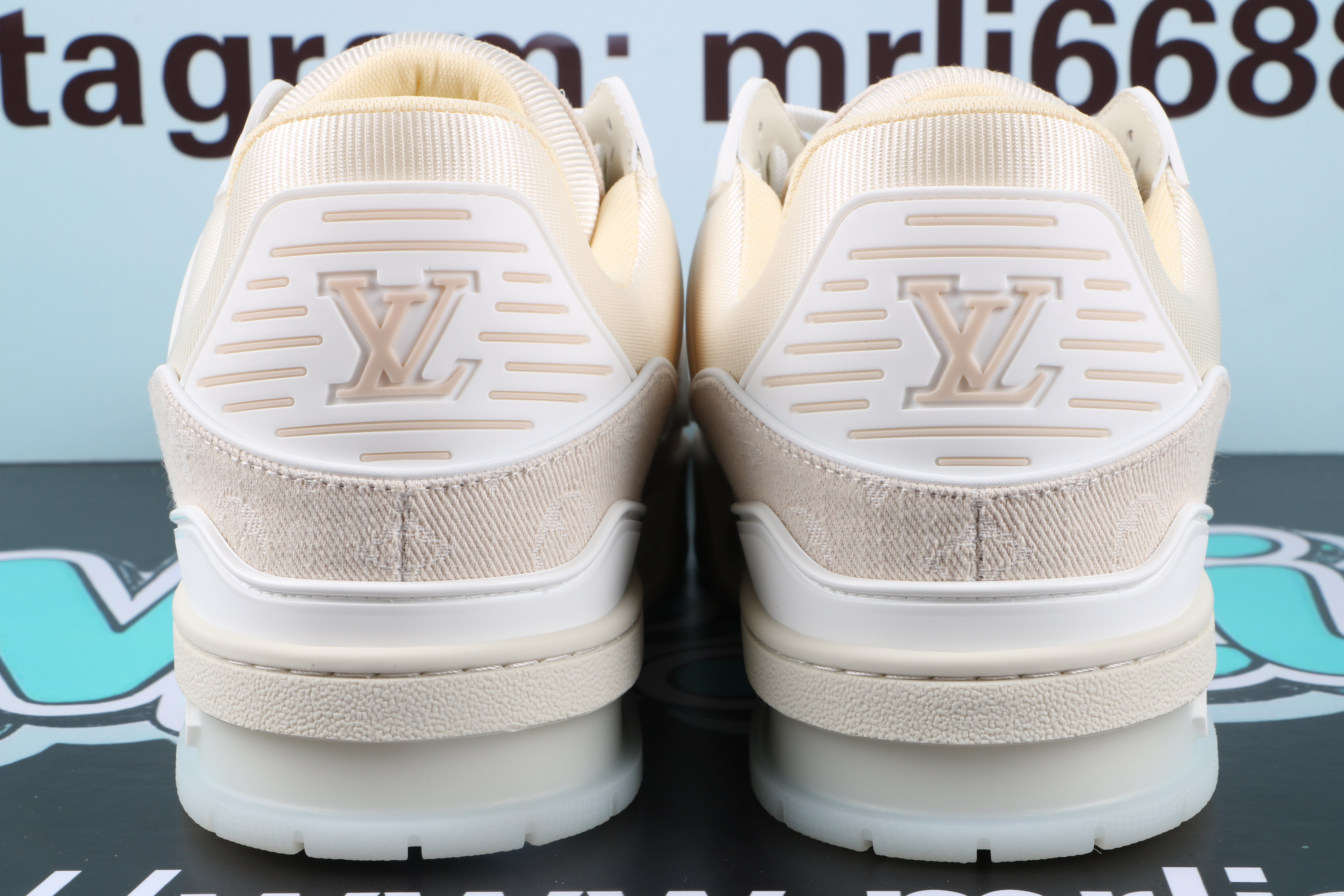 Louis Vuitton LV Trainer Beige Monogram Demin $ 159.00