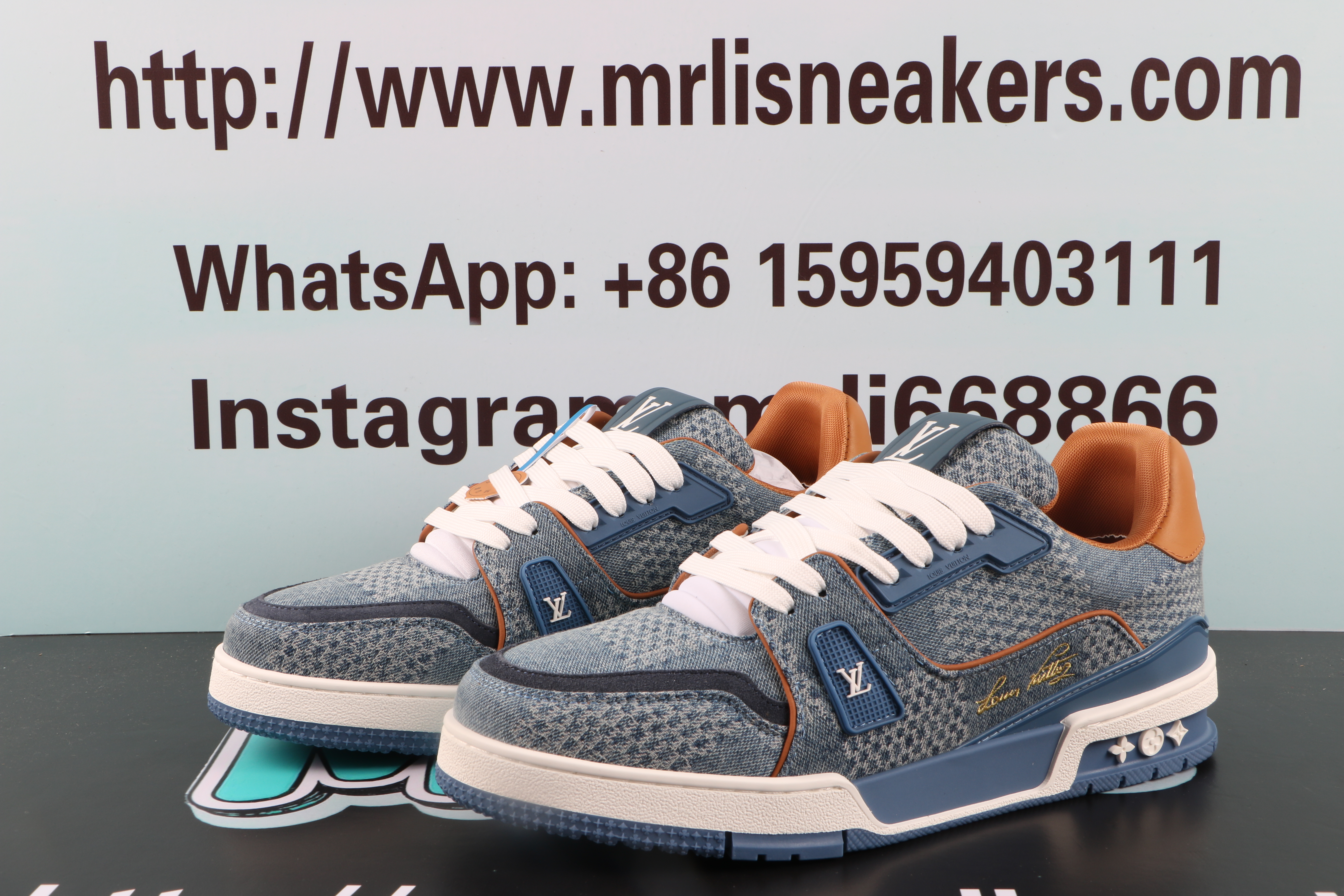 Louis Vuitton LV Trainer Blue Damier 3D Denim