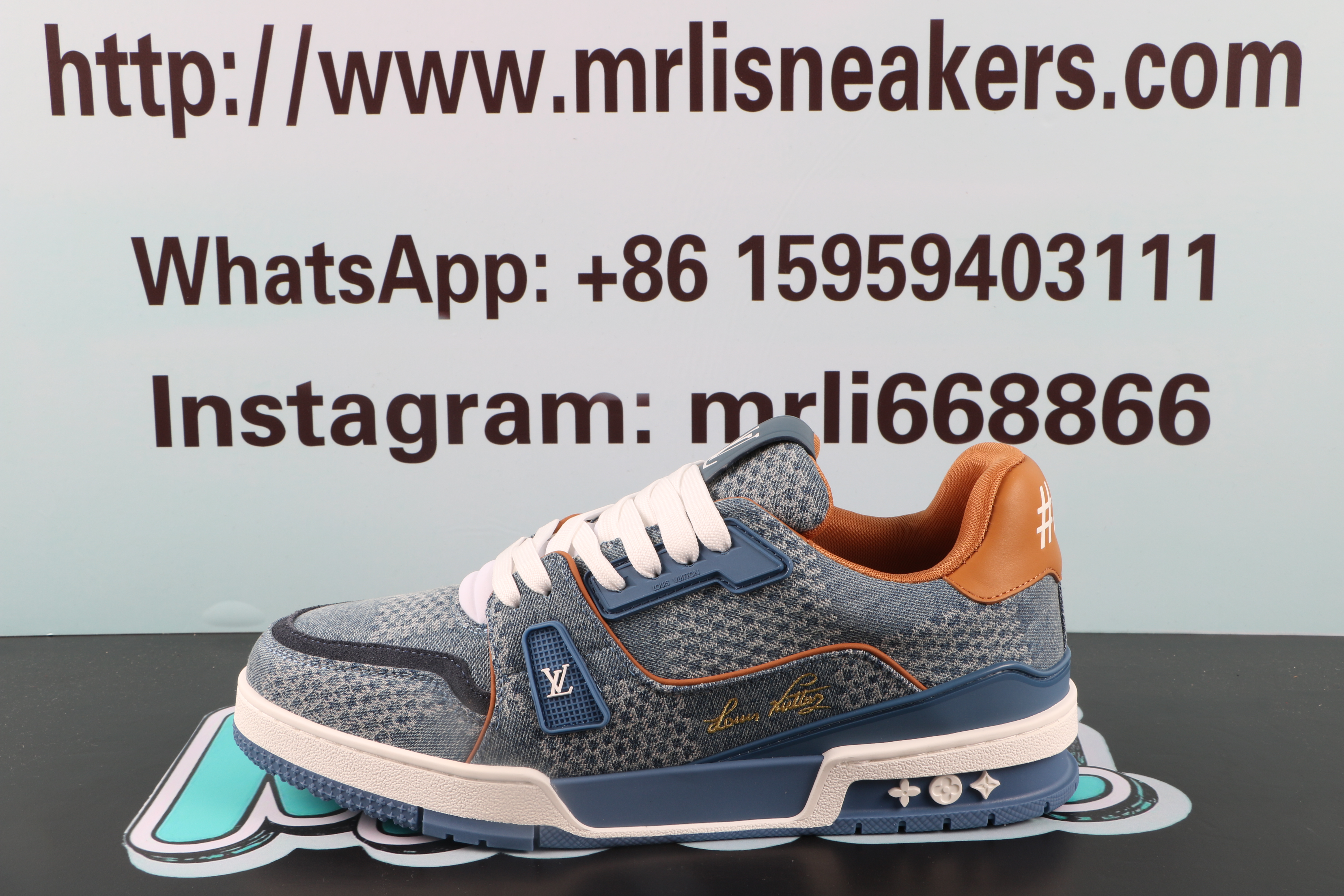 Louis Vuitton LV Trainer Blue Damier 3D Denim