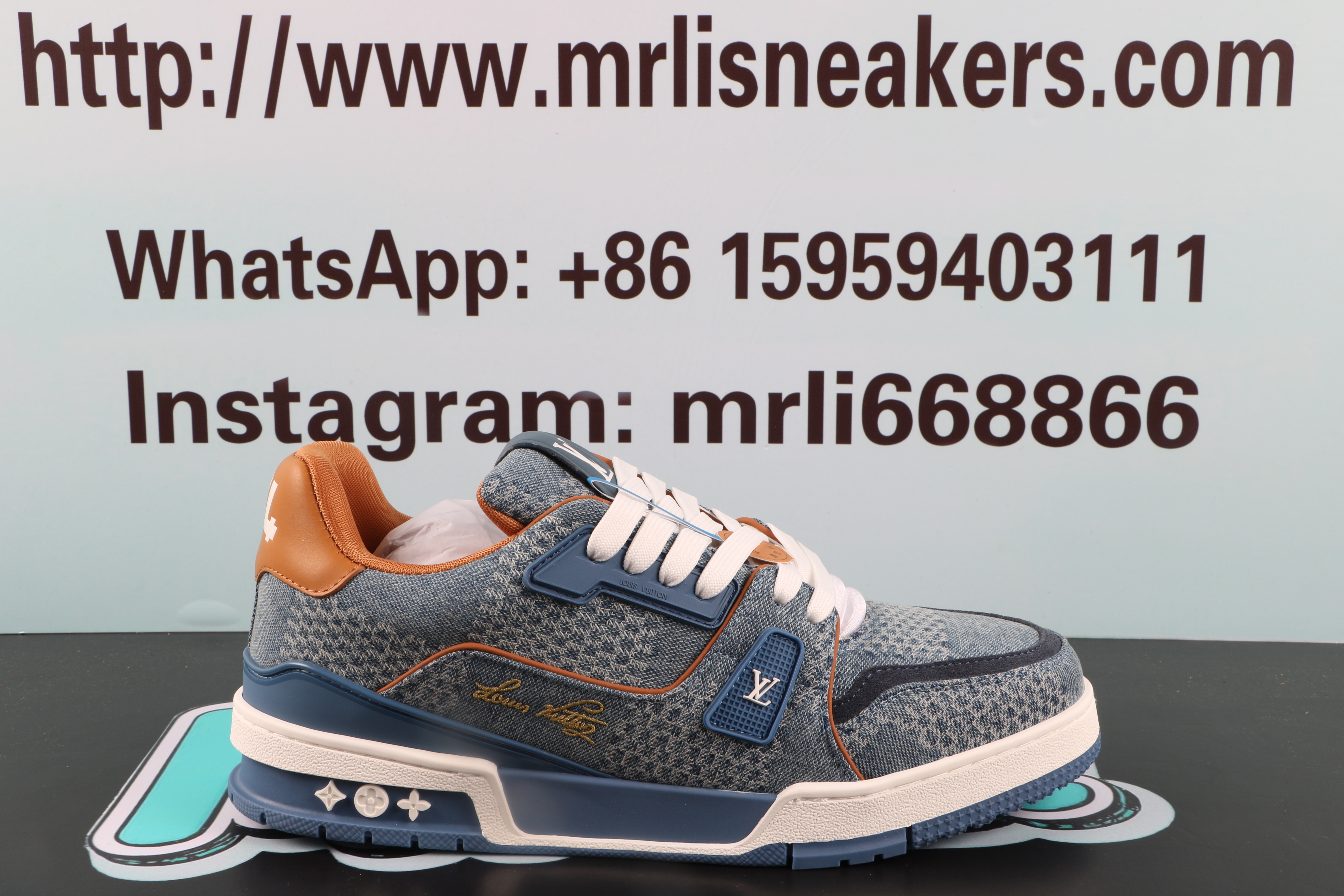 Louis Vuitton LV Trainer Blue Damier 3D Denim