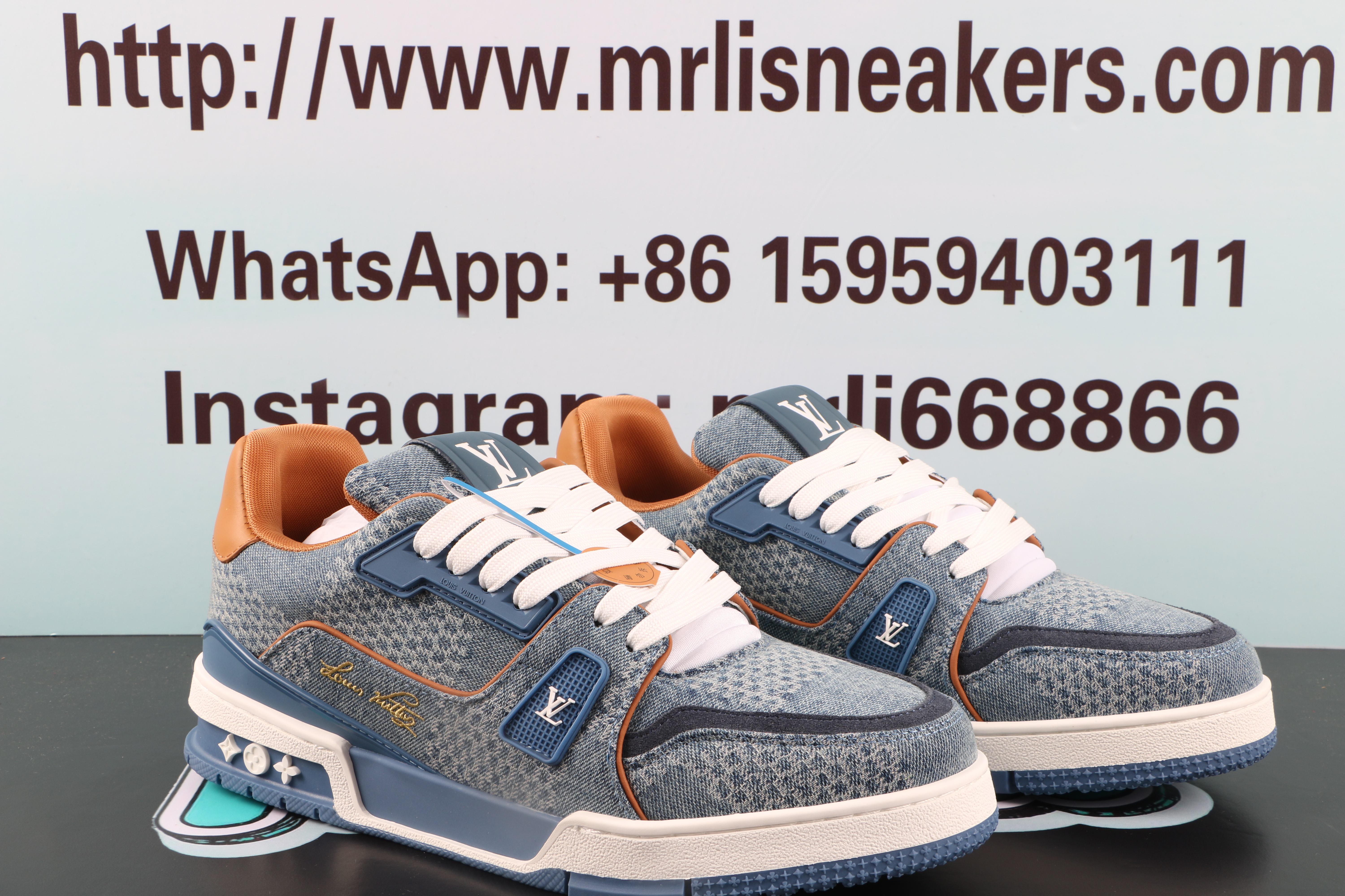 Louis Vuitton LV Trainer Blue Damier 3D Denim