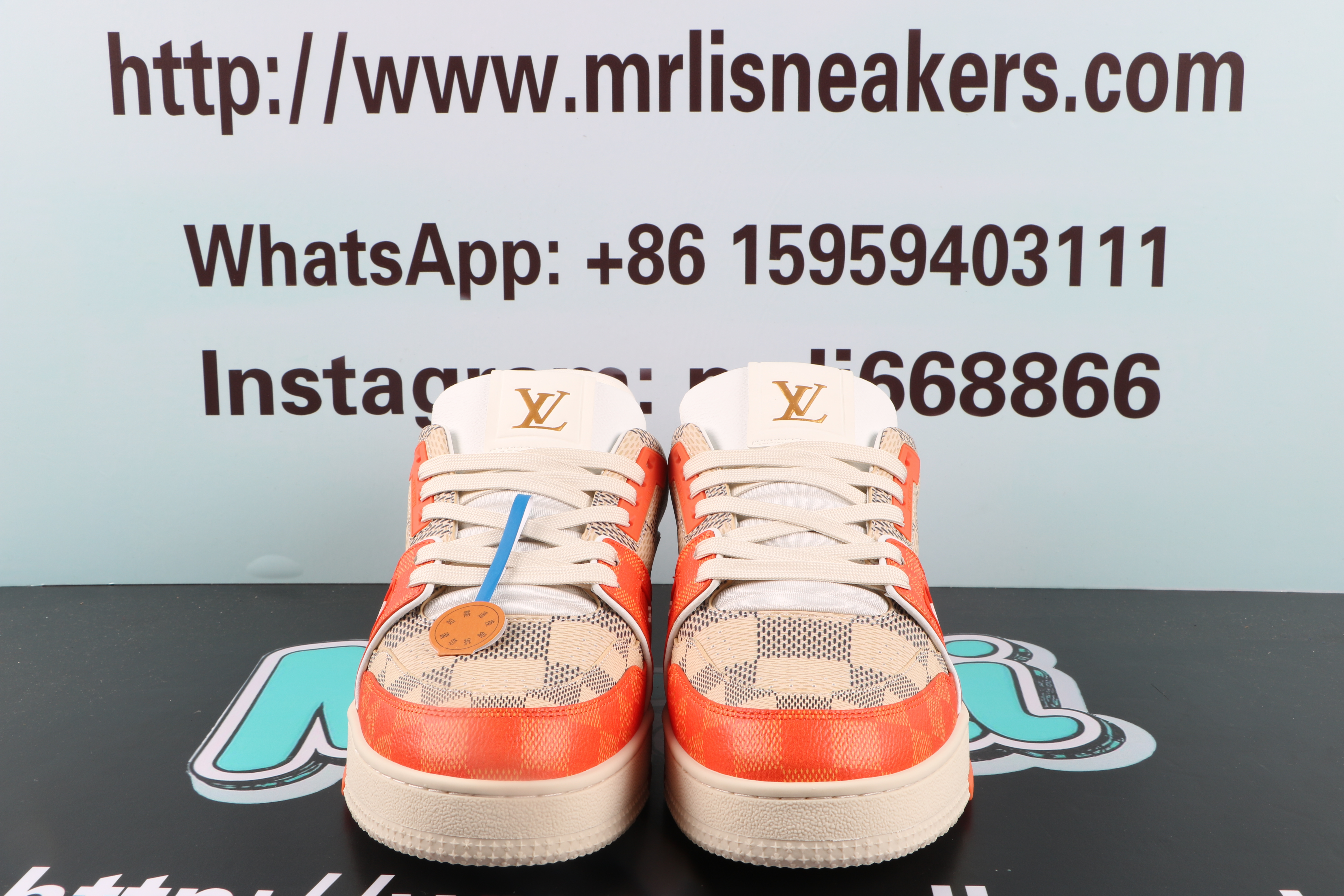 Louis Vuitton LV Trainer Damier White Orange