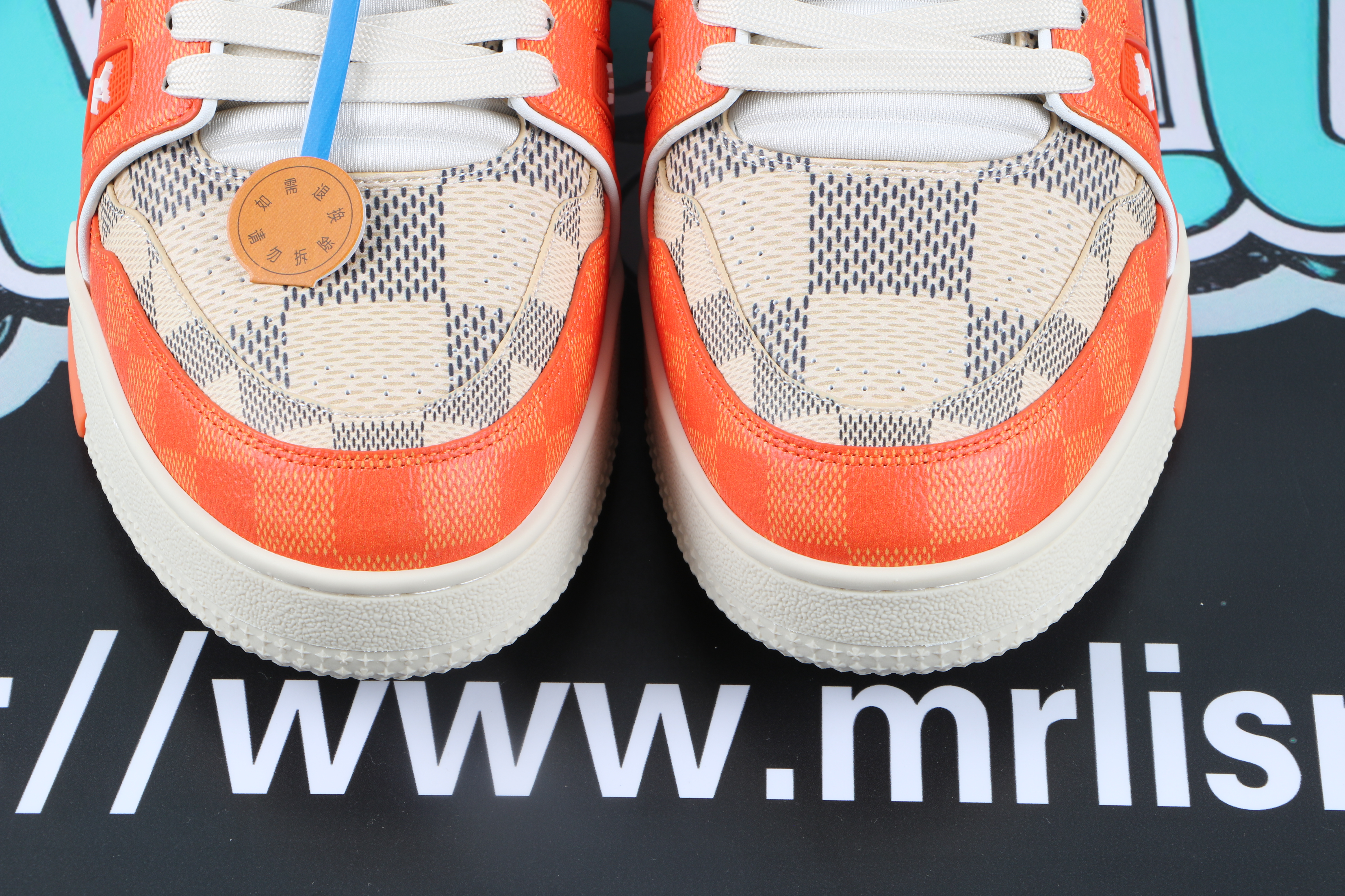 Louis Vuitton LV Trainer Damier White Orange