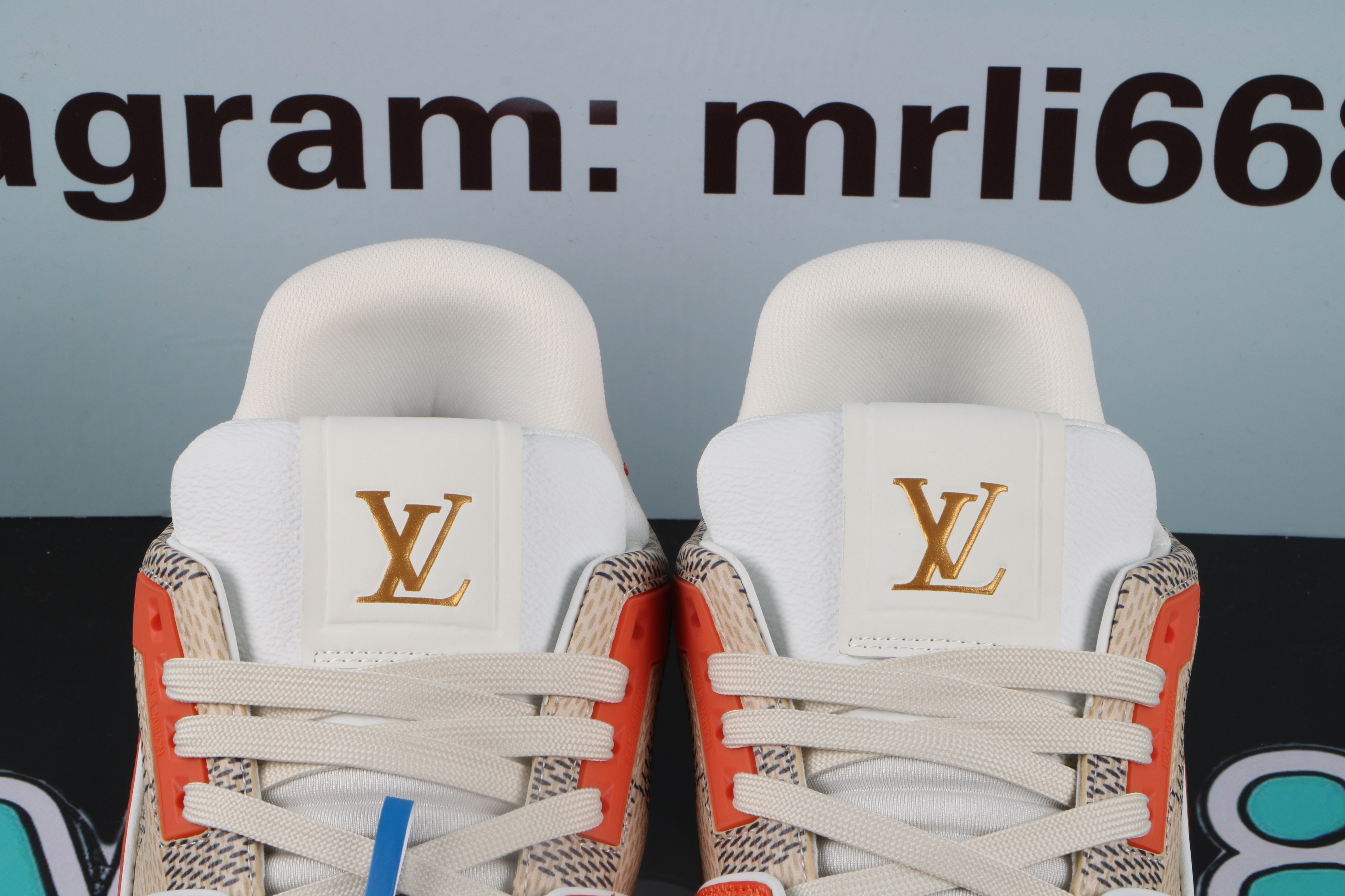 Louis Vuitton LV Trainer Damier White Orange