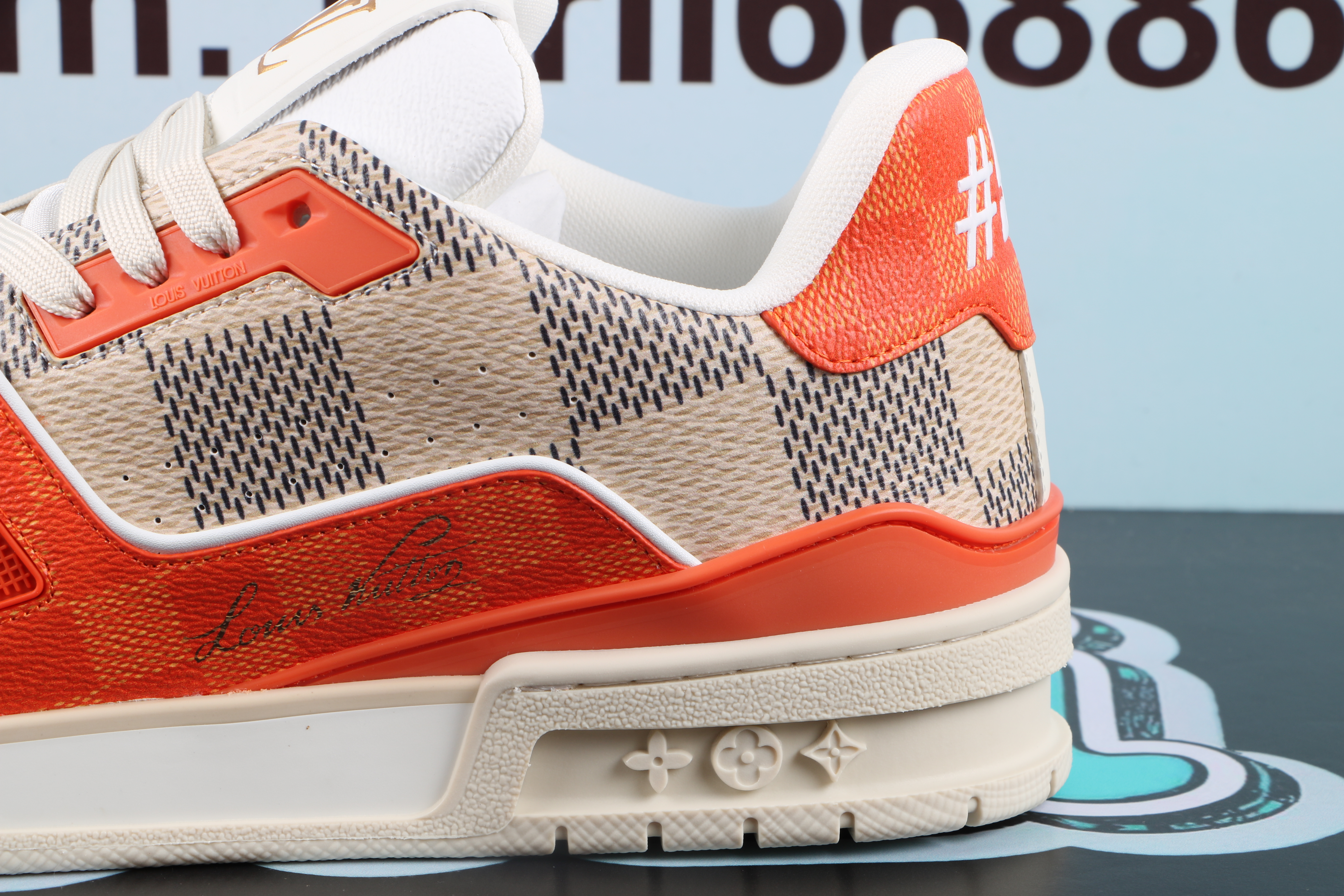 Louis Vuitton LV Trainer Damier White Orange