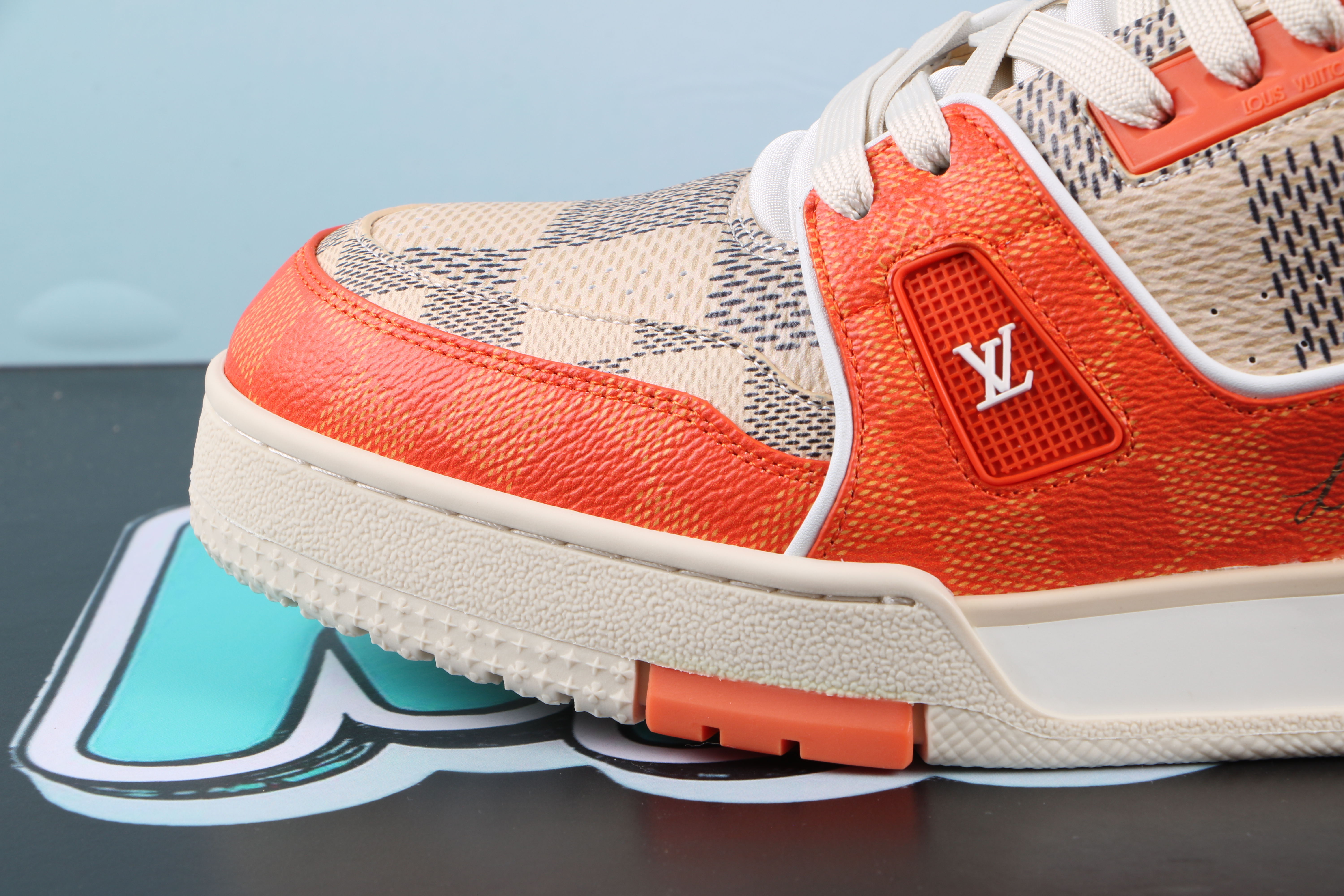 Louis Vuitton LV Trainer Damier White Orange