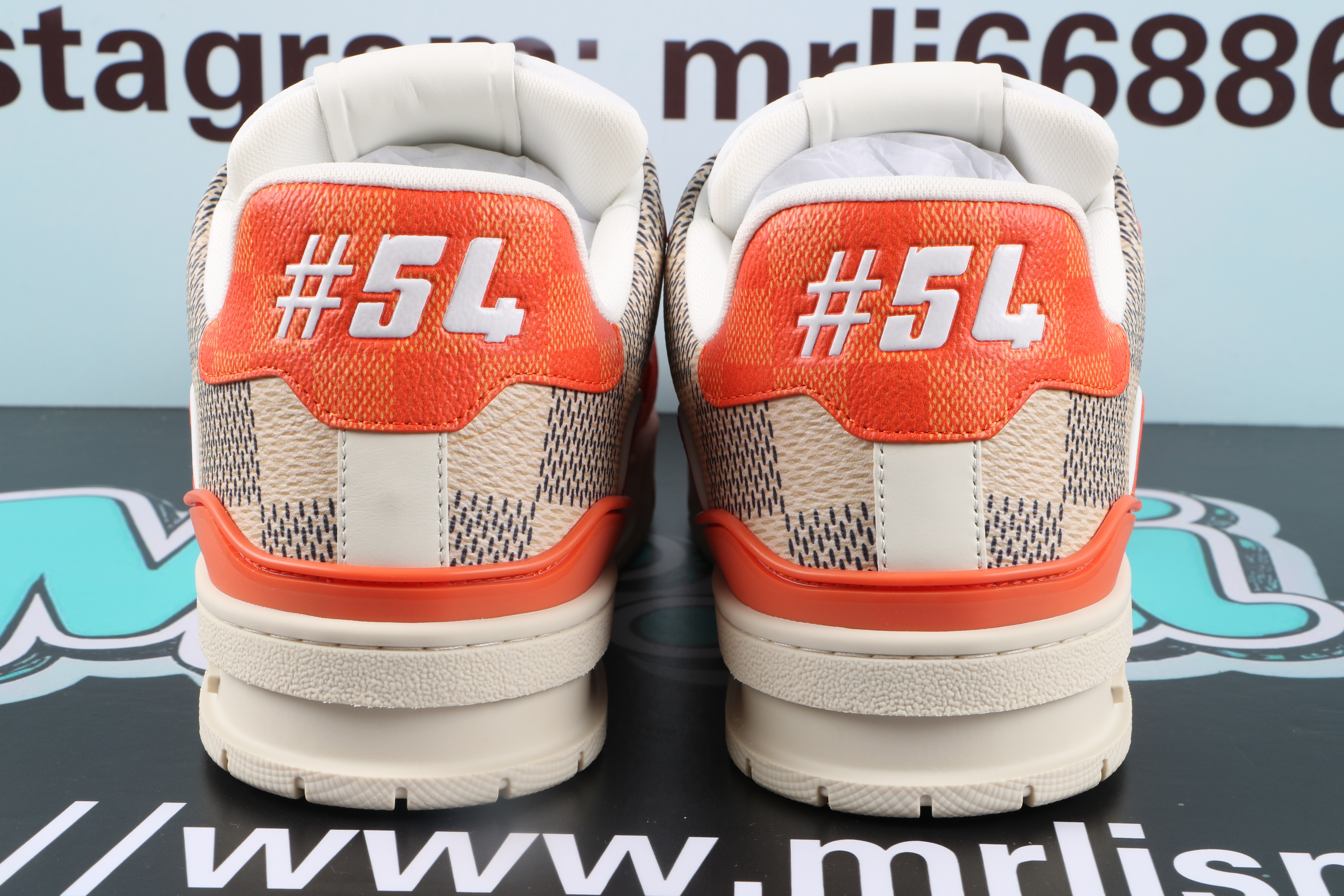Louis Vuitton LV Trainer Damier White Orange