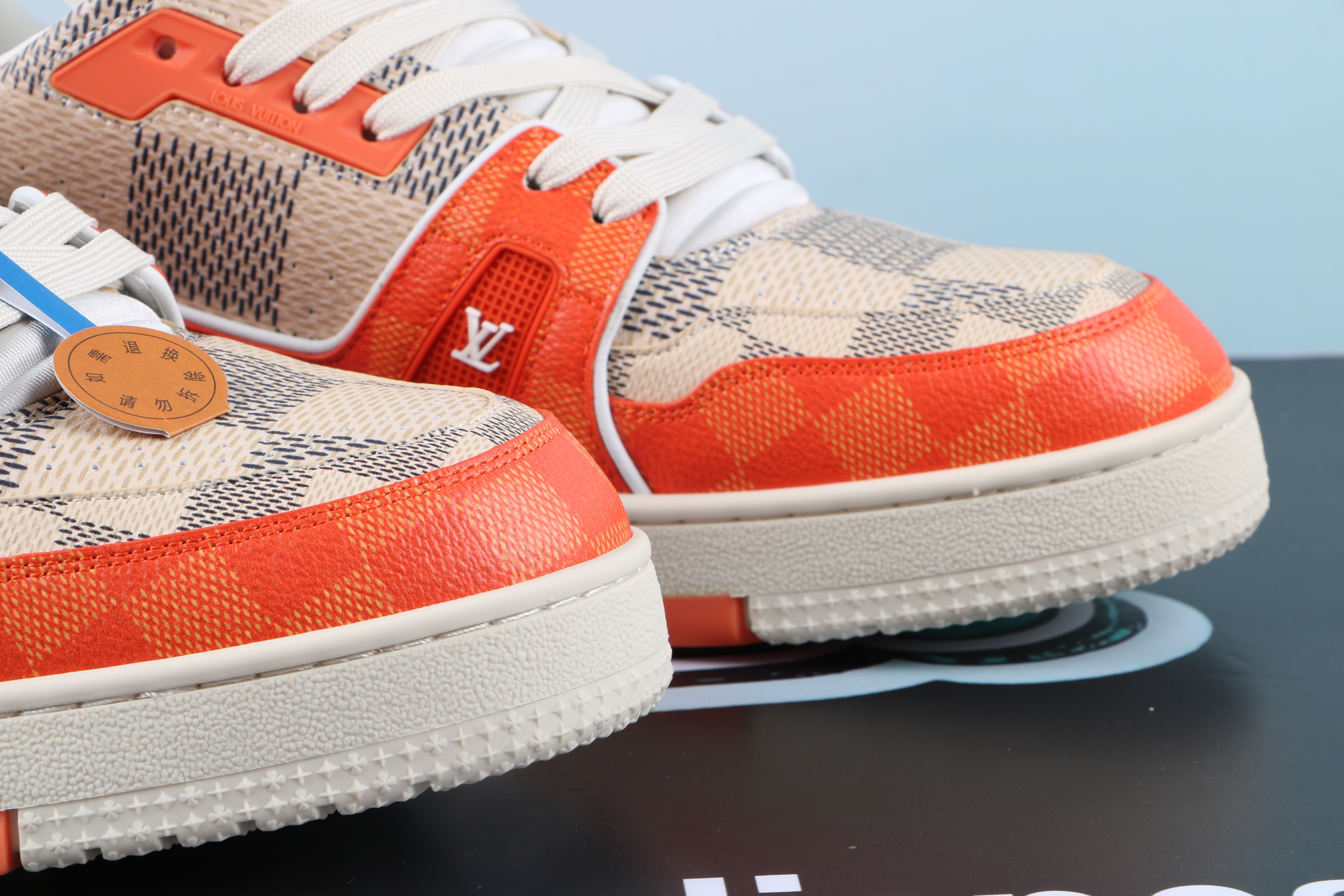 Louis Vuitton LV Trainer Damier White Orange