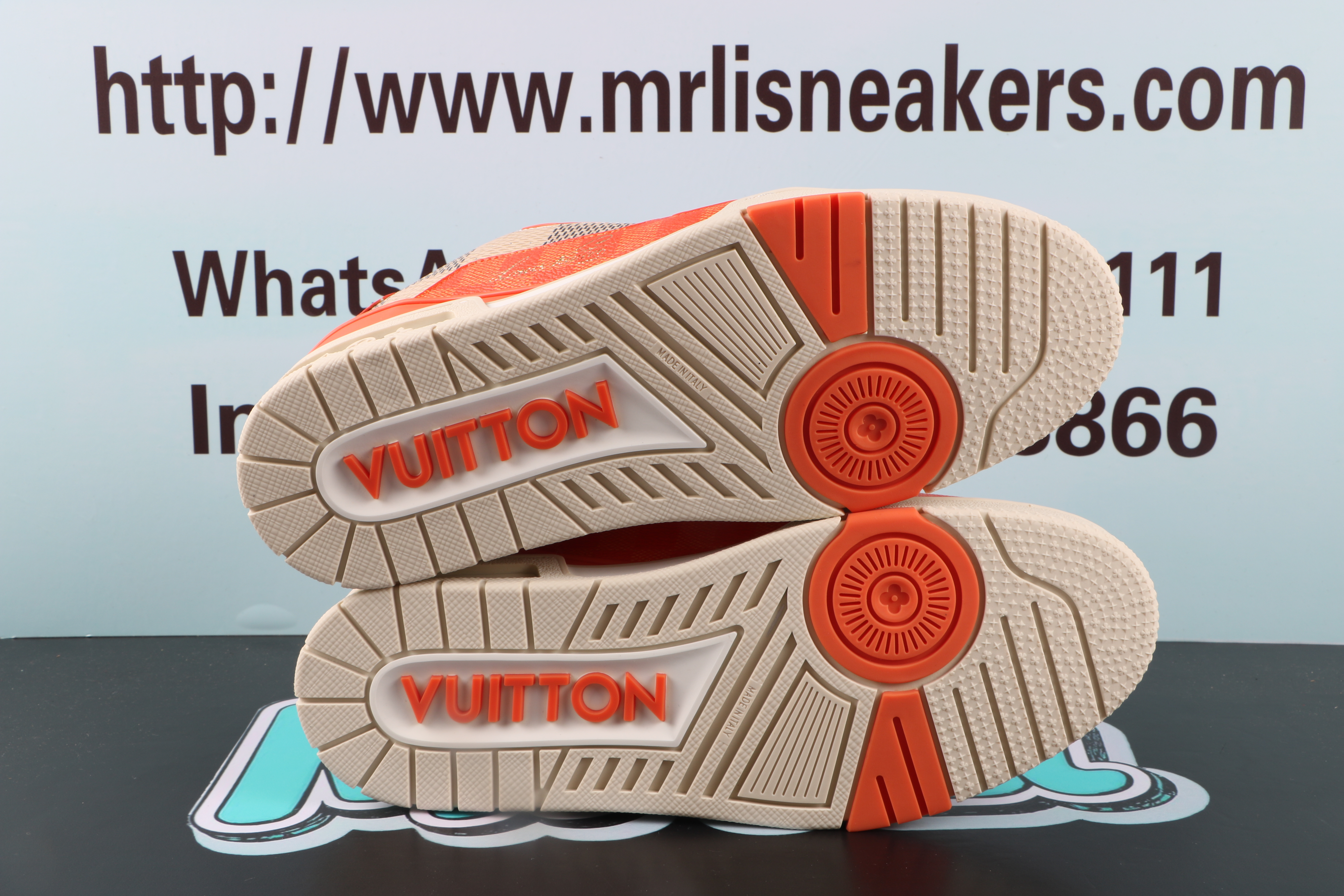 Louis Vuitton LV Trainer Damier White Orange