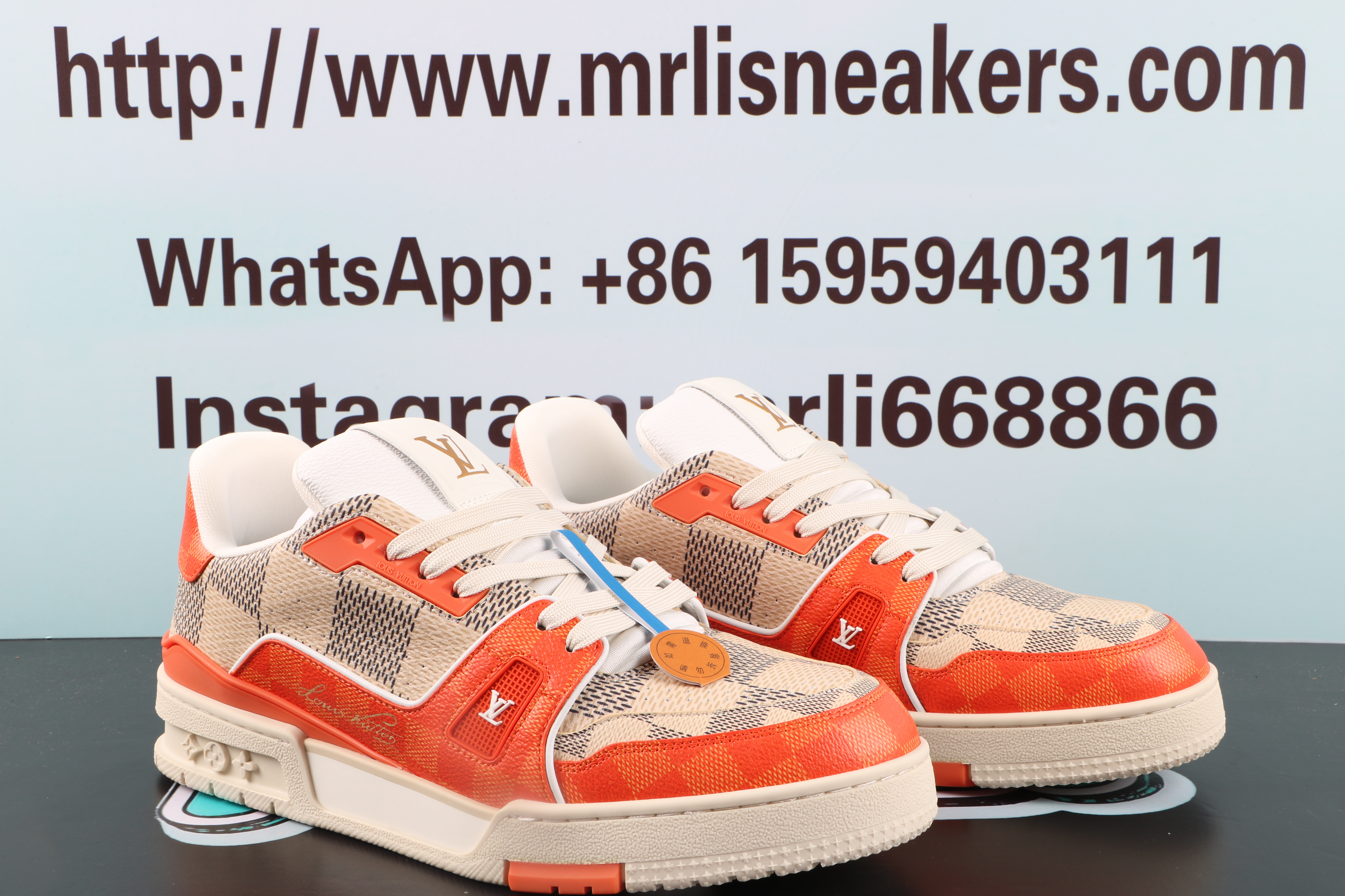 Louis Vuitton LV Trainer Damier White Orange