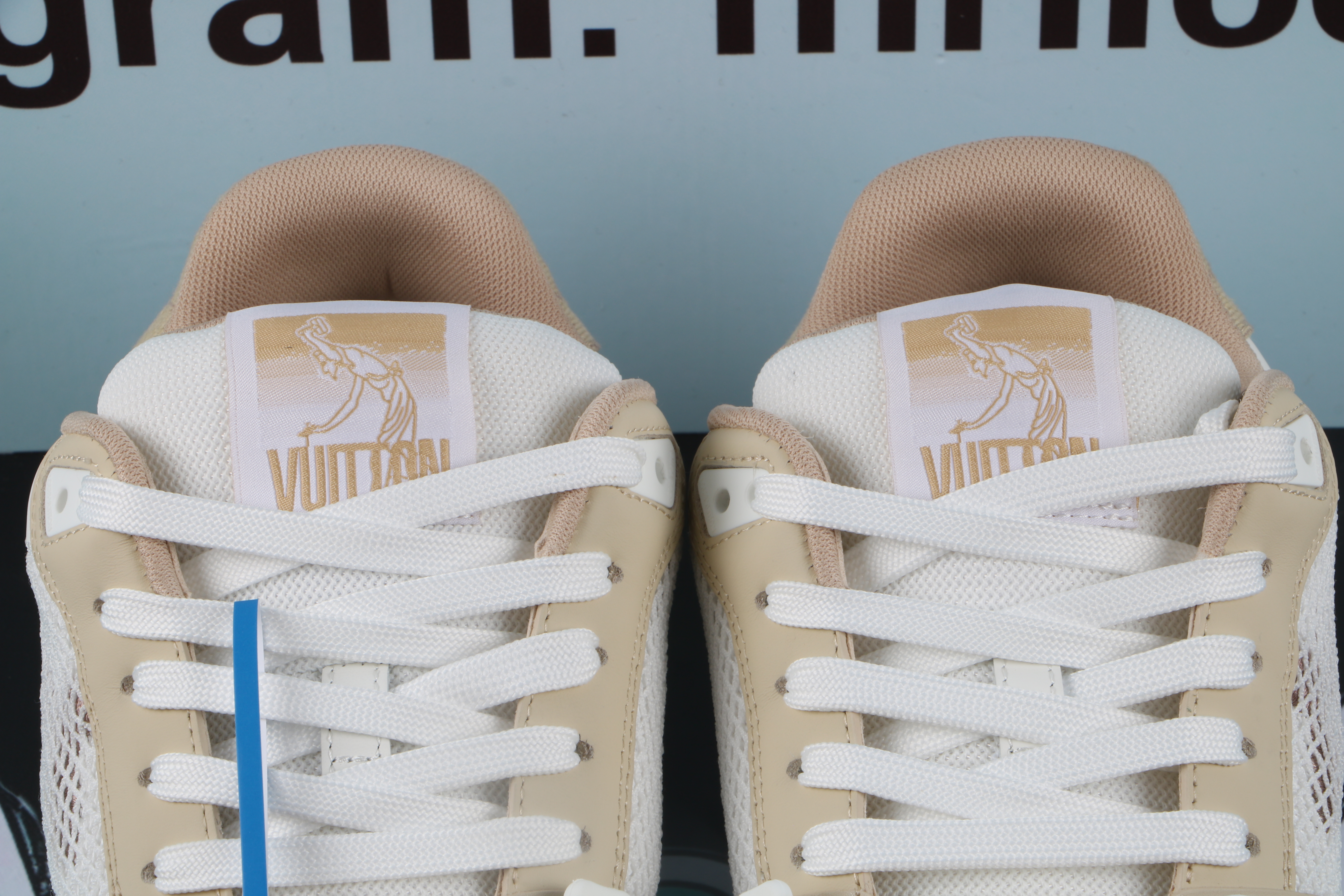 Louis Vuitton Trainer Monogram Denim Beige Whie