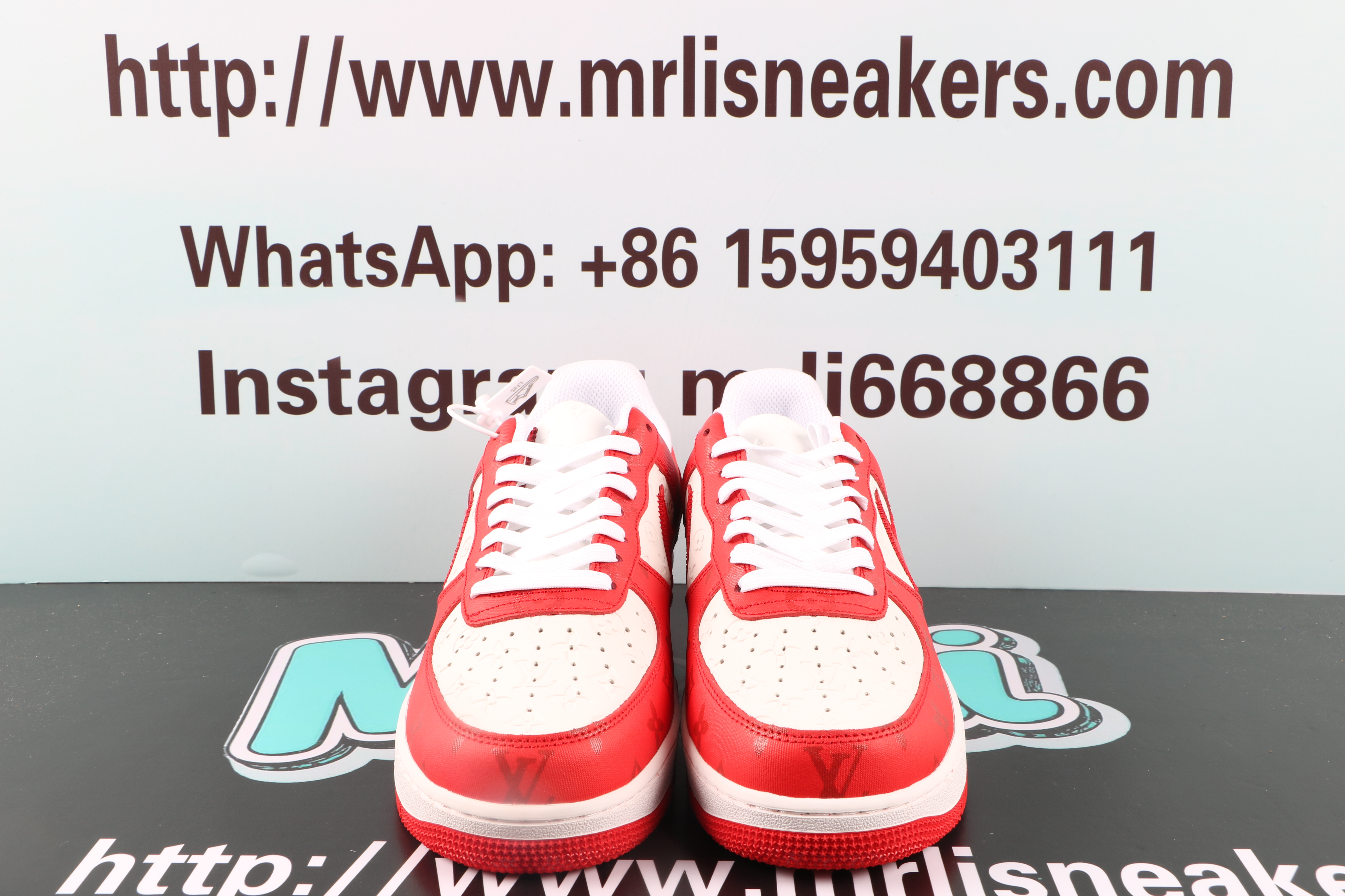 Louis Vuitton Nike Air Force 1 Low By Virgil Abloh White Red