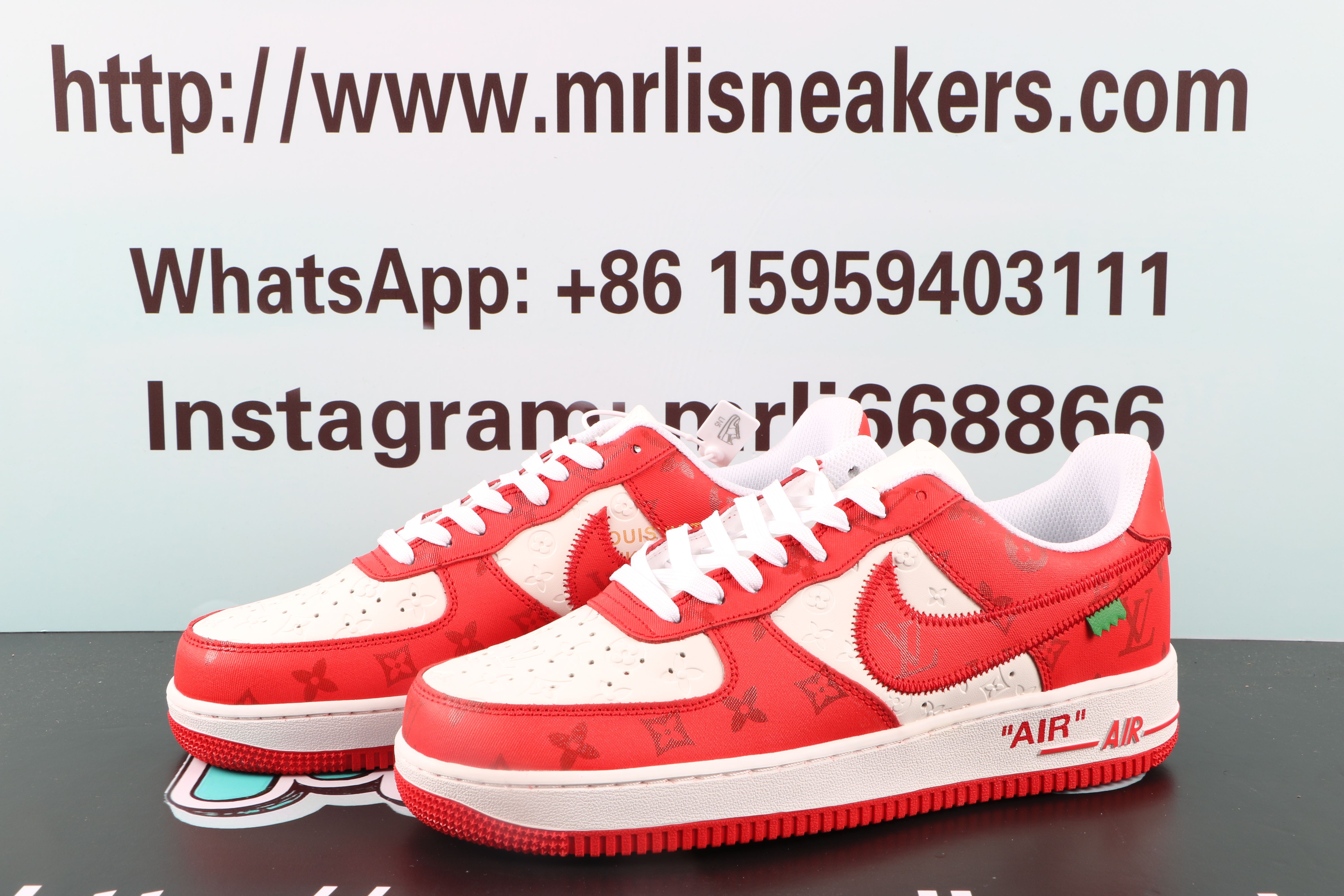 Louis Vuitton Nike Air Force 1 Low By Virgil Abloh White Red