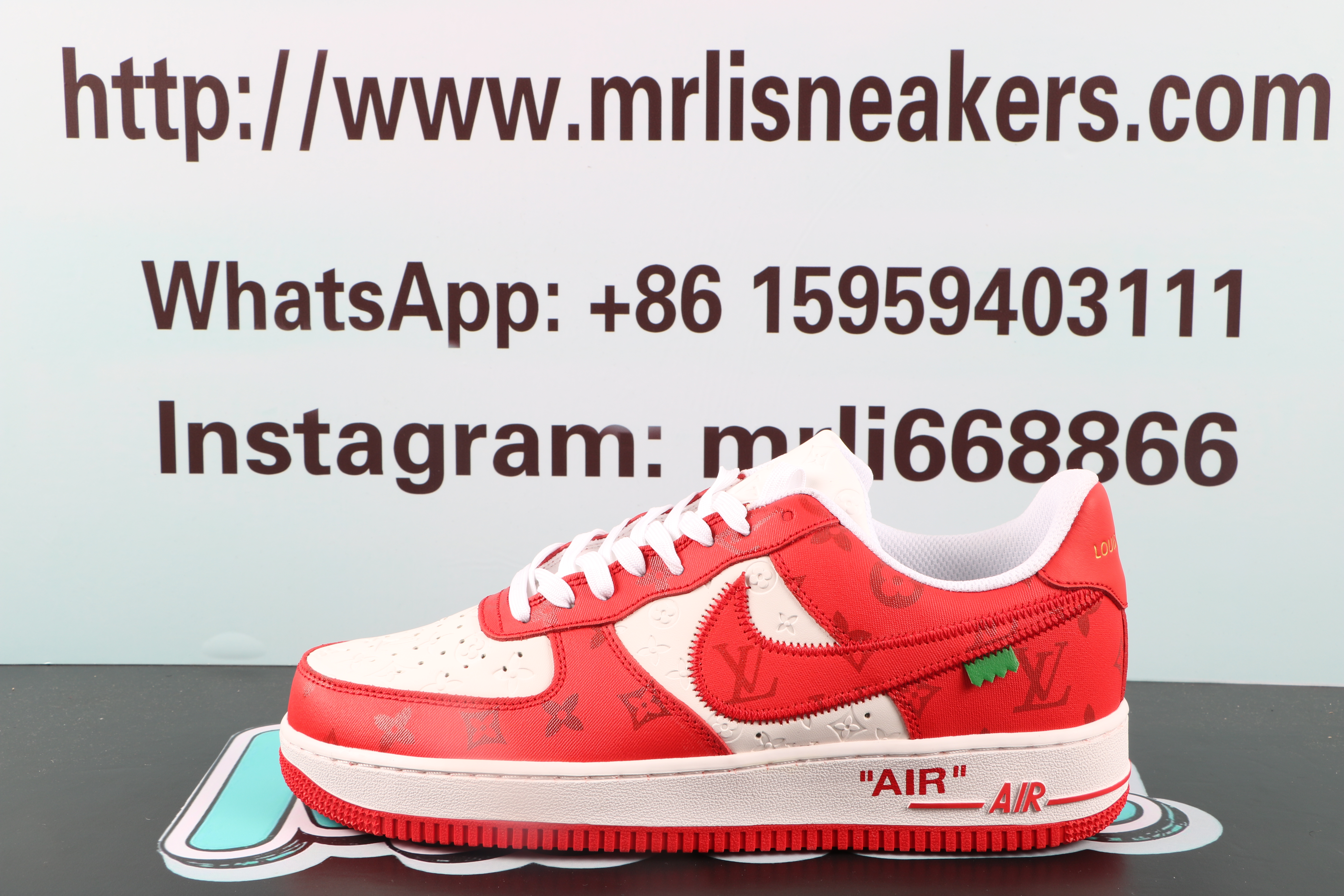 Louis Vuitton Nike Air Force 1 Low By Virgil Abloh White Red