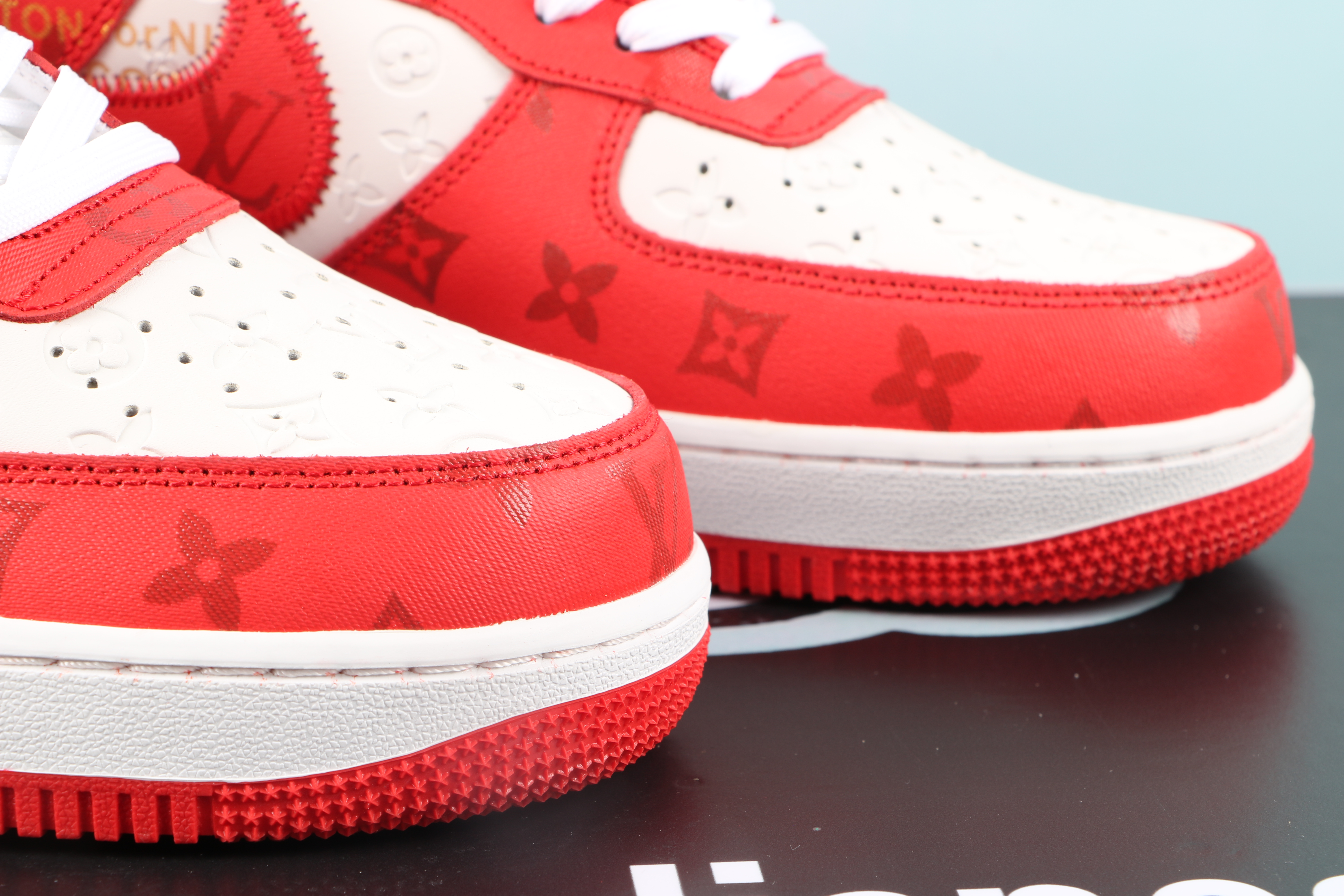Louis Vuitton Nike Air Force 1 Low By Virgil Abloh White Red