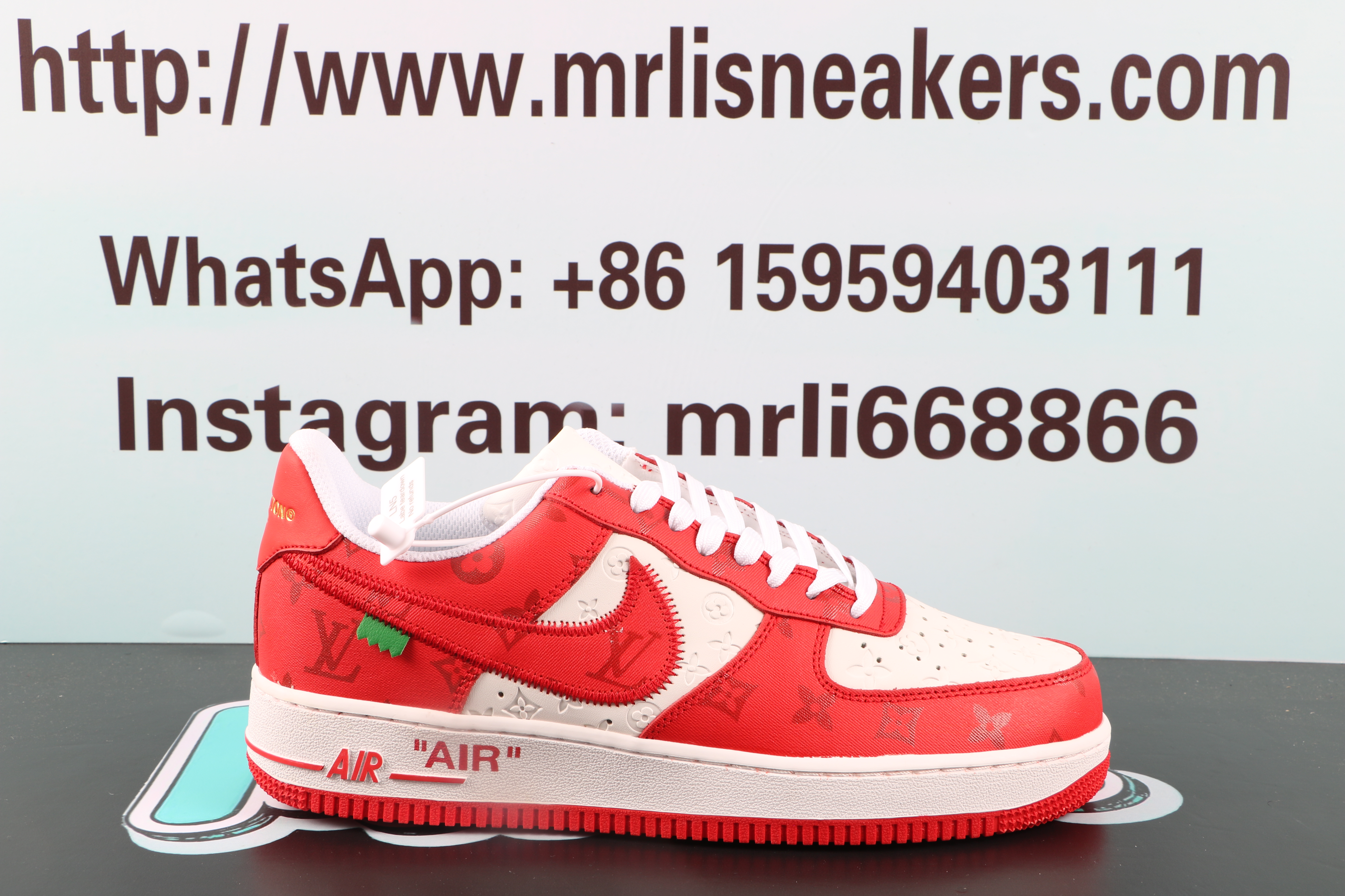 Louis Vuitton Nike Air Force 1 Low By Virgil Abloh White Red