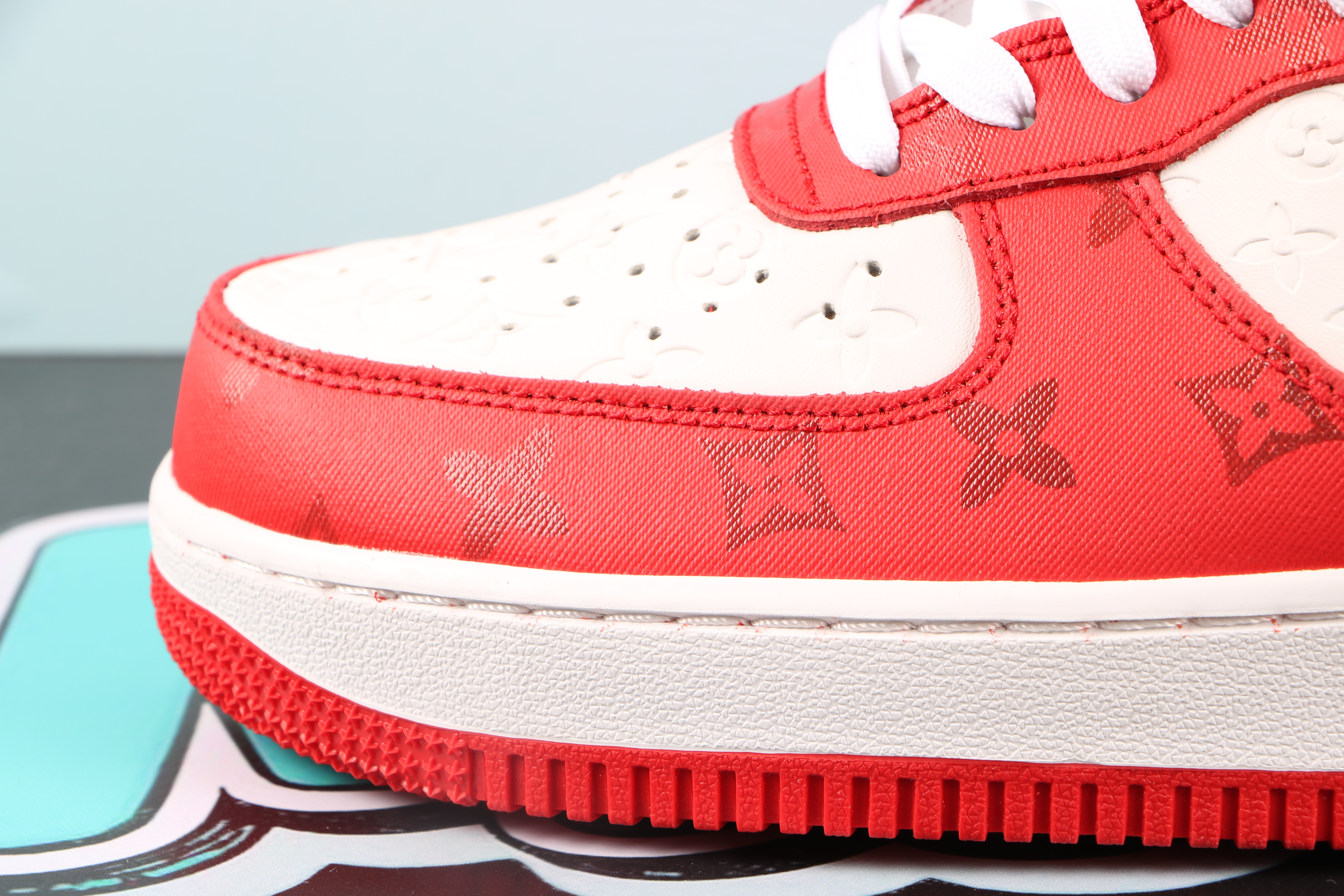Louis Vuitton Nike Air Force 1 Low By Virgil Abloh White Red