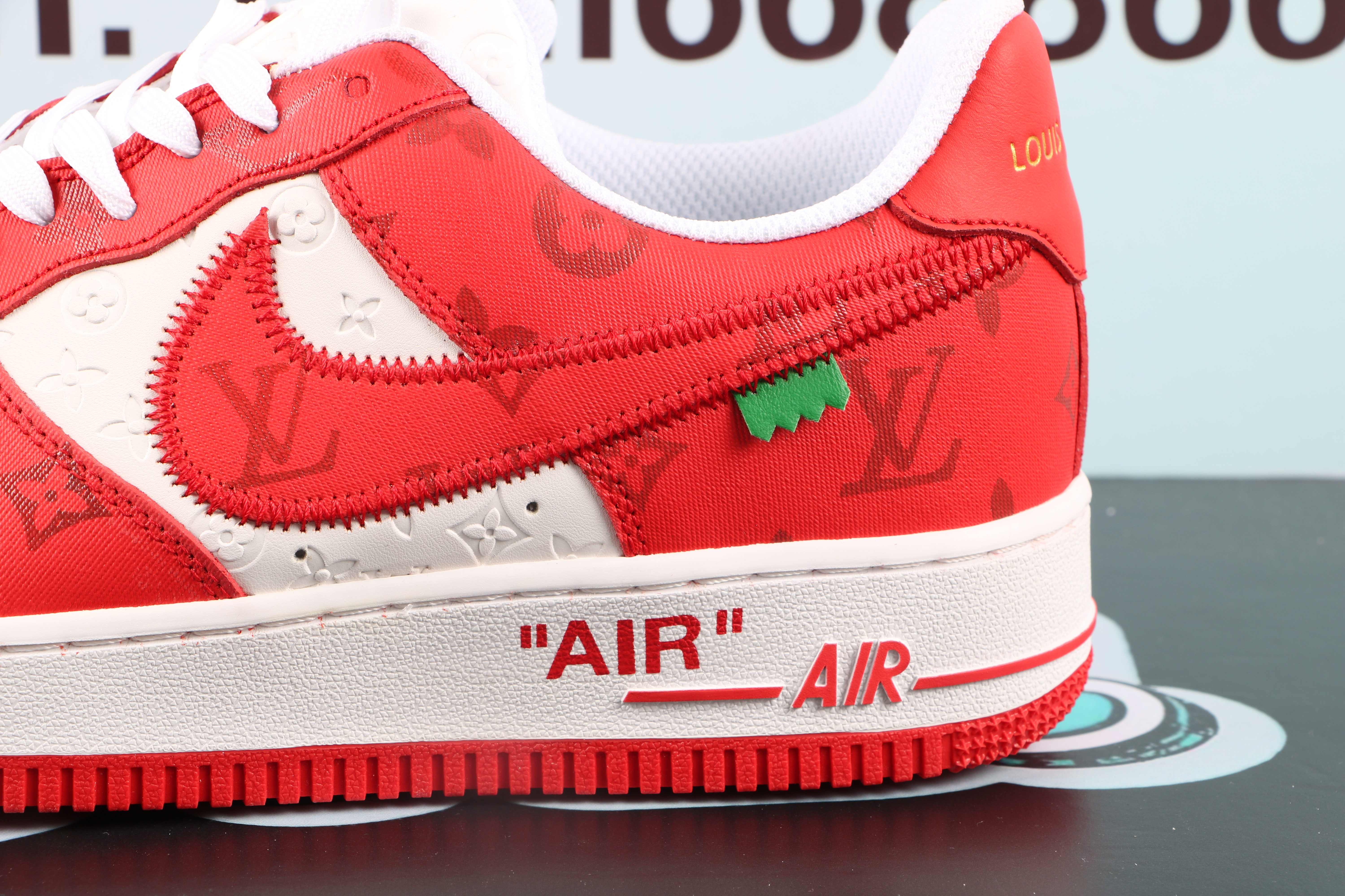 Louis Vuitton Nike Air Force 1 Low By Virgil Abloh White Red