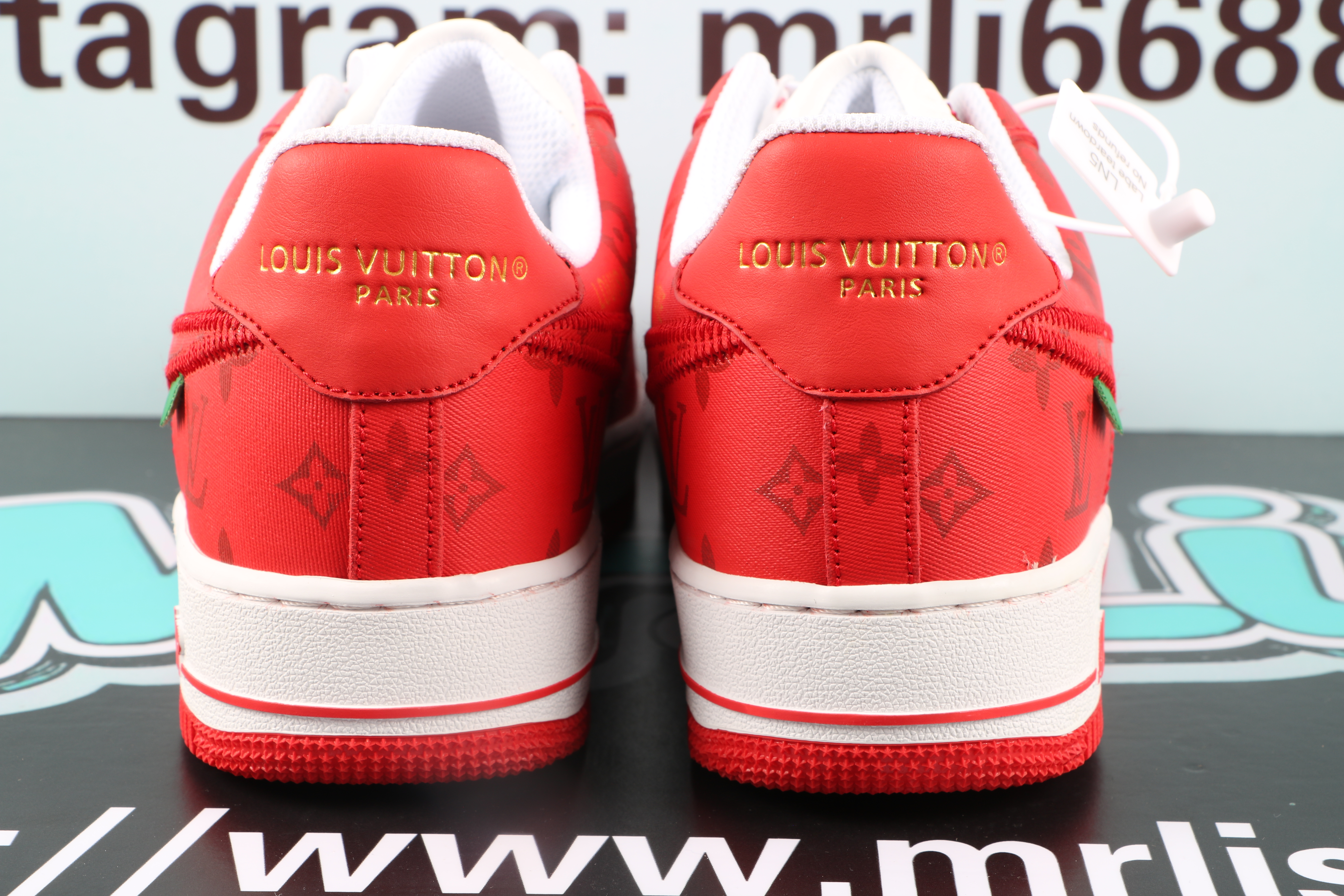 Louis Vuitton Nike Air Force 1 Low By Virgil Abloh White Red