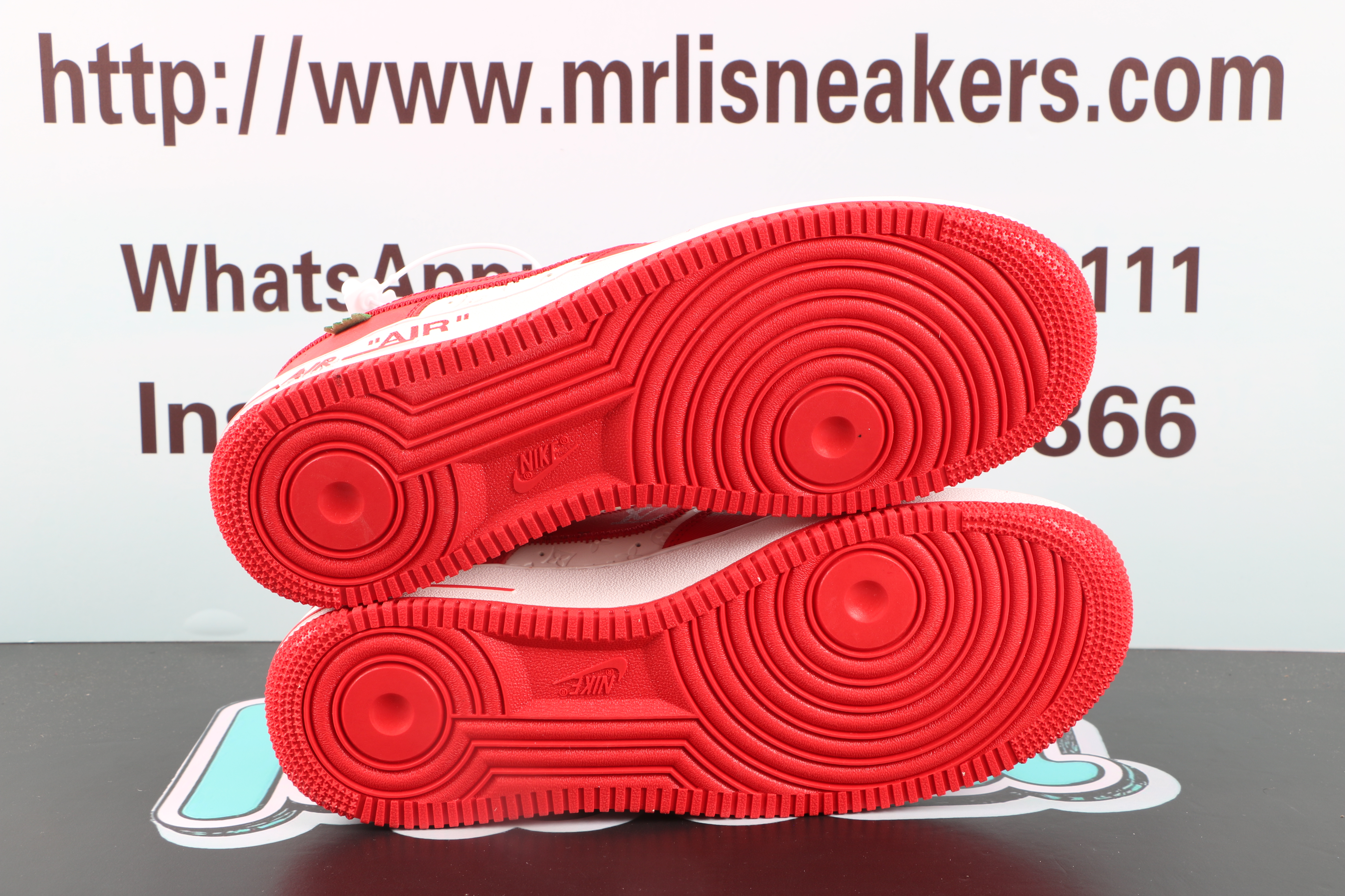 Louis Vuitton Nike Air Force 1 Low By Virgil Abloh White Red