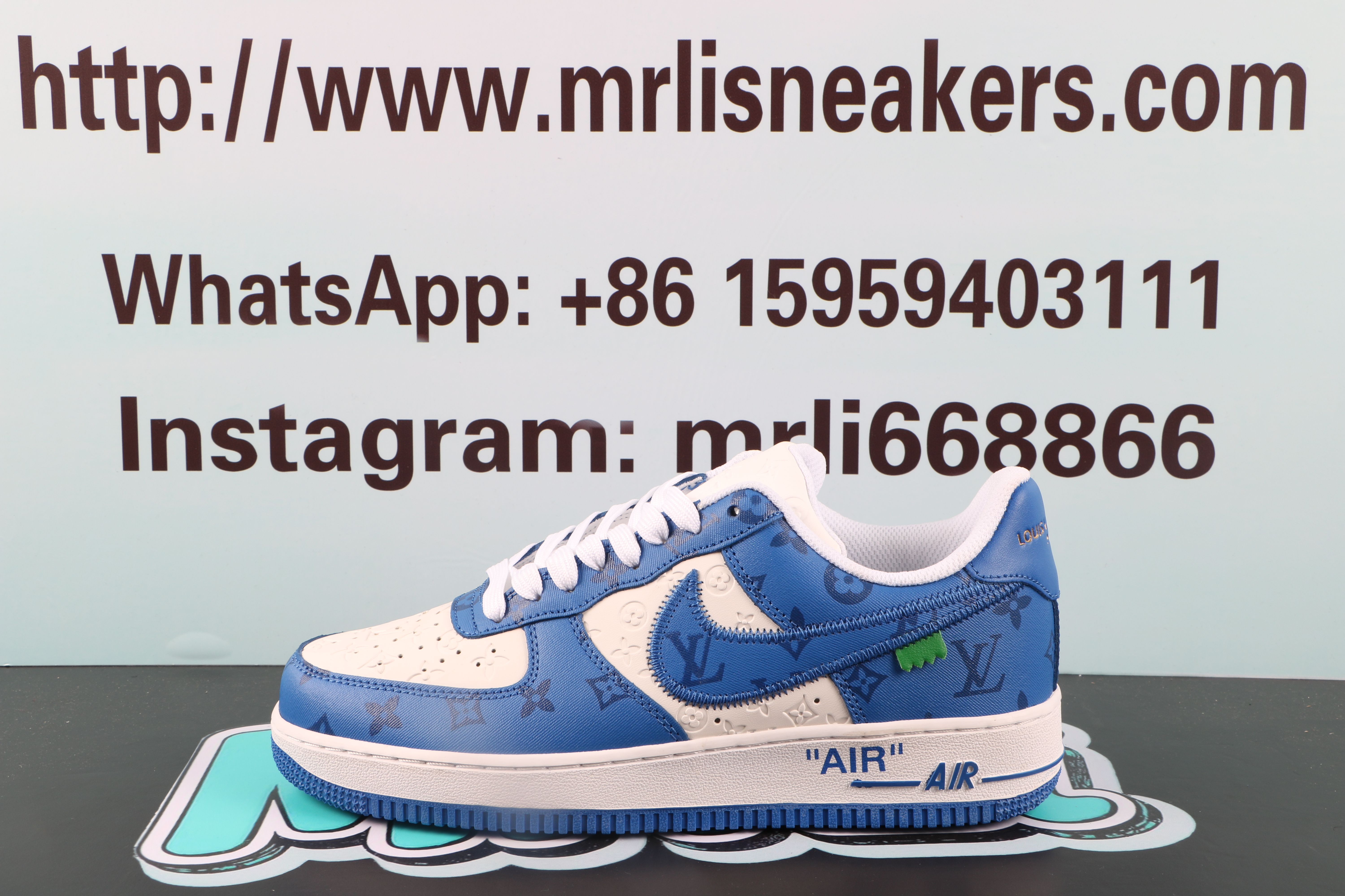 Louis Vuitton Nike Air Force 1 Low By Virgil Abloh White Royal