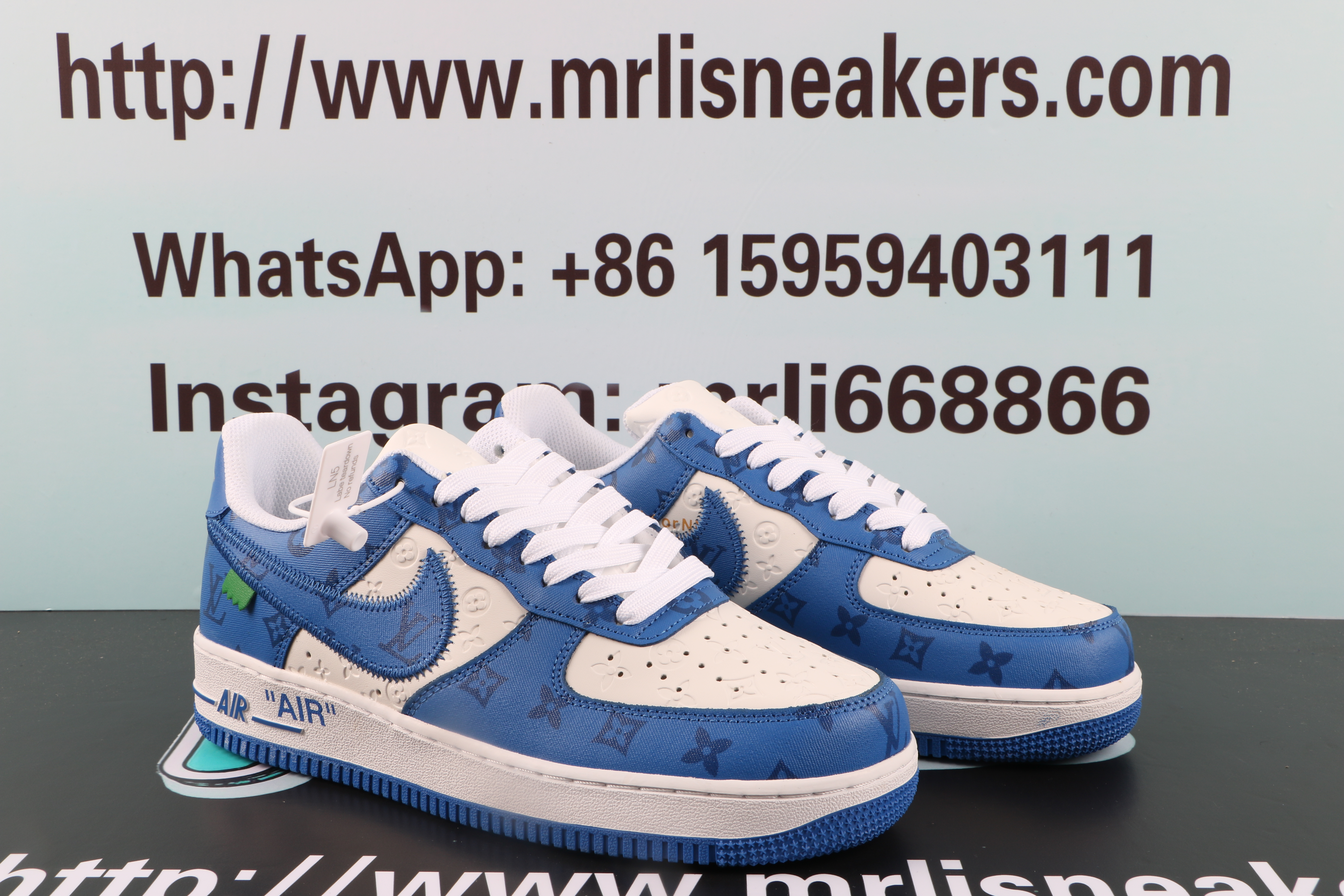 Louis Vuitton Nike Air Force 1 Low By Virgil Abloh White Royal