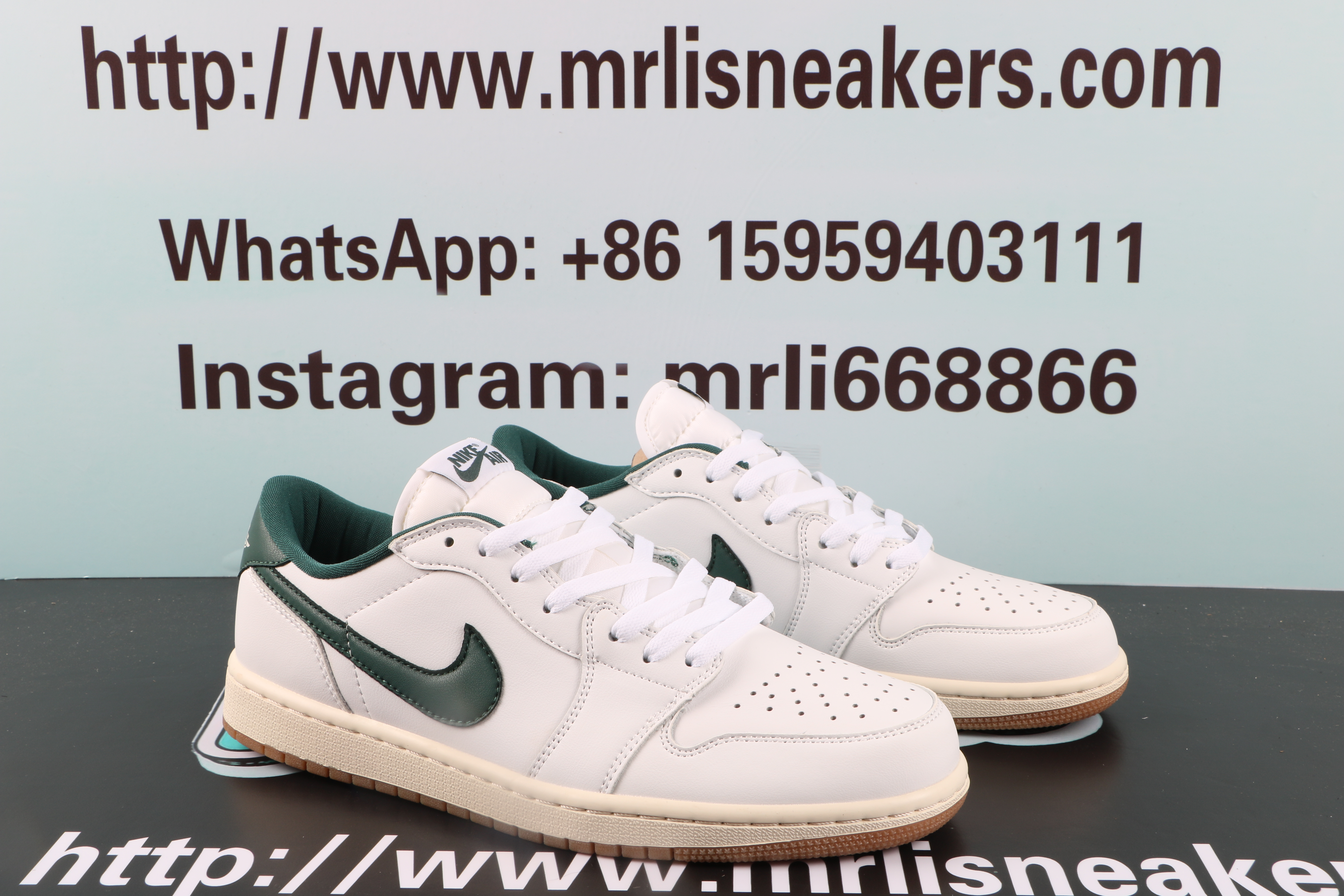 Jordan 1 Retro Low Green White
