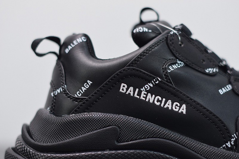 Balenciaga Triple S Allover Logo Black Balenciaga Triple S Allover Logo Black