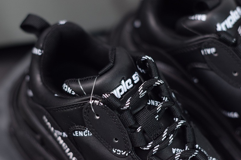 Balenciaga Triple S Allover Logo Black Balenciaga Triple S Allover Logo Black