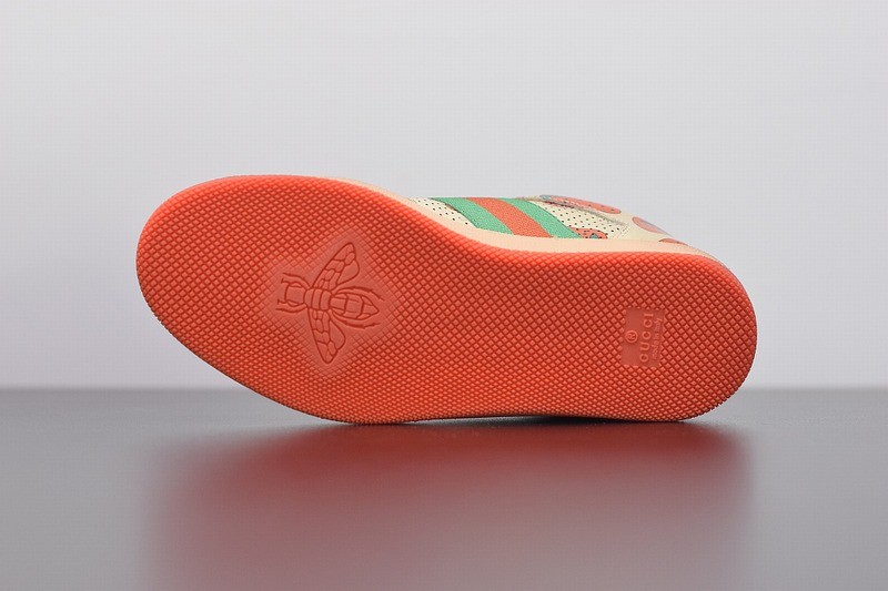 Gucci Strawberry Print Distressed Sneaker Gucci Strawberry Print Distressed Sneaker