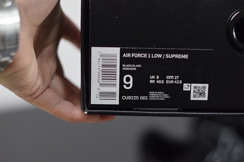 Nike Air Force 1 Low Supreme Black Nike Air Force 1 Low Supreme Black